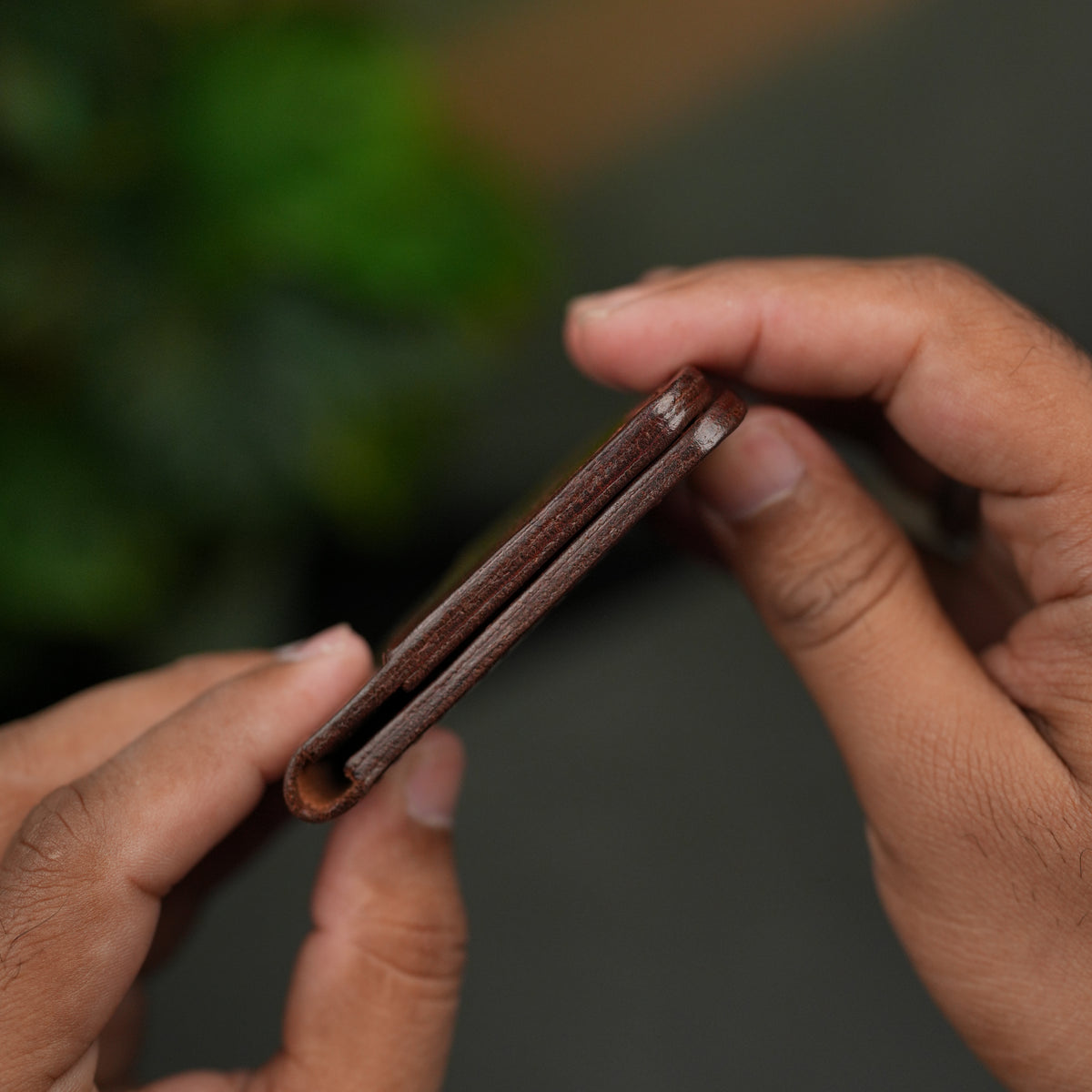 No. 120 Bifold Leather wallet Brown Color
