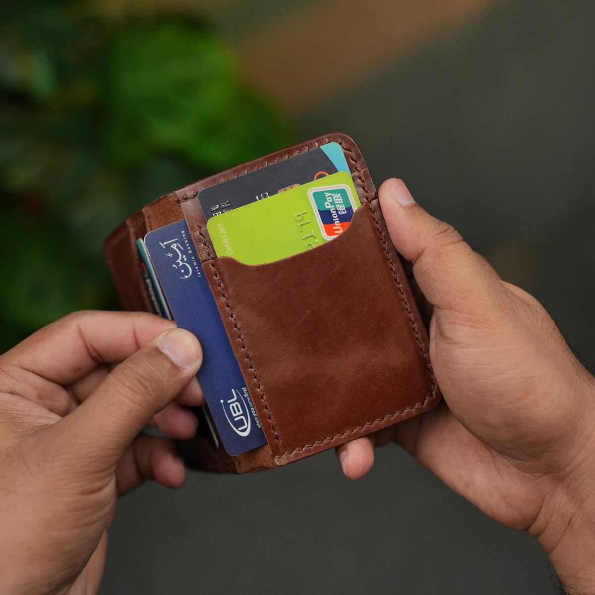 No. 120 Bifold Leather wallet Brown Color
