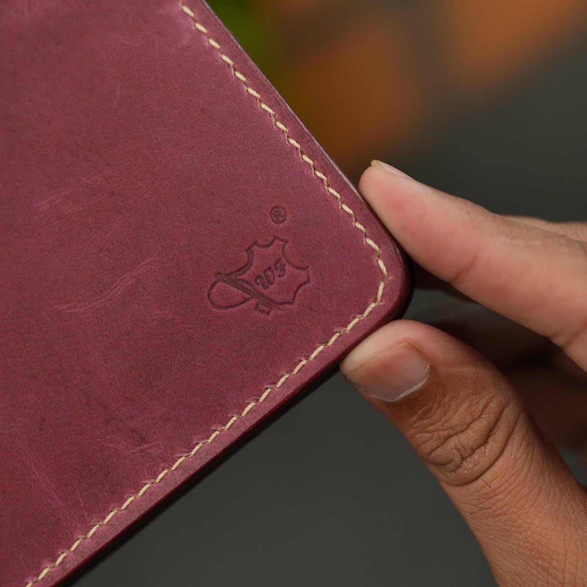 No. 124 Bifold Leather Wallet Burgandy Color