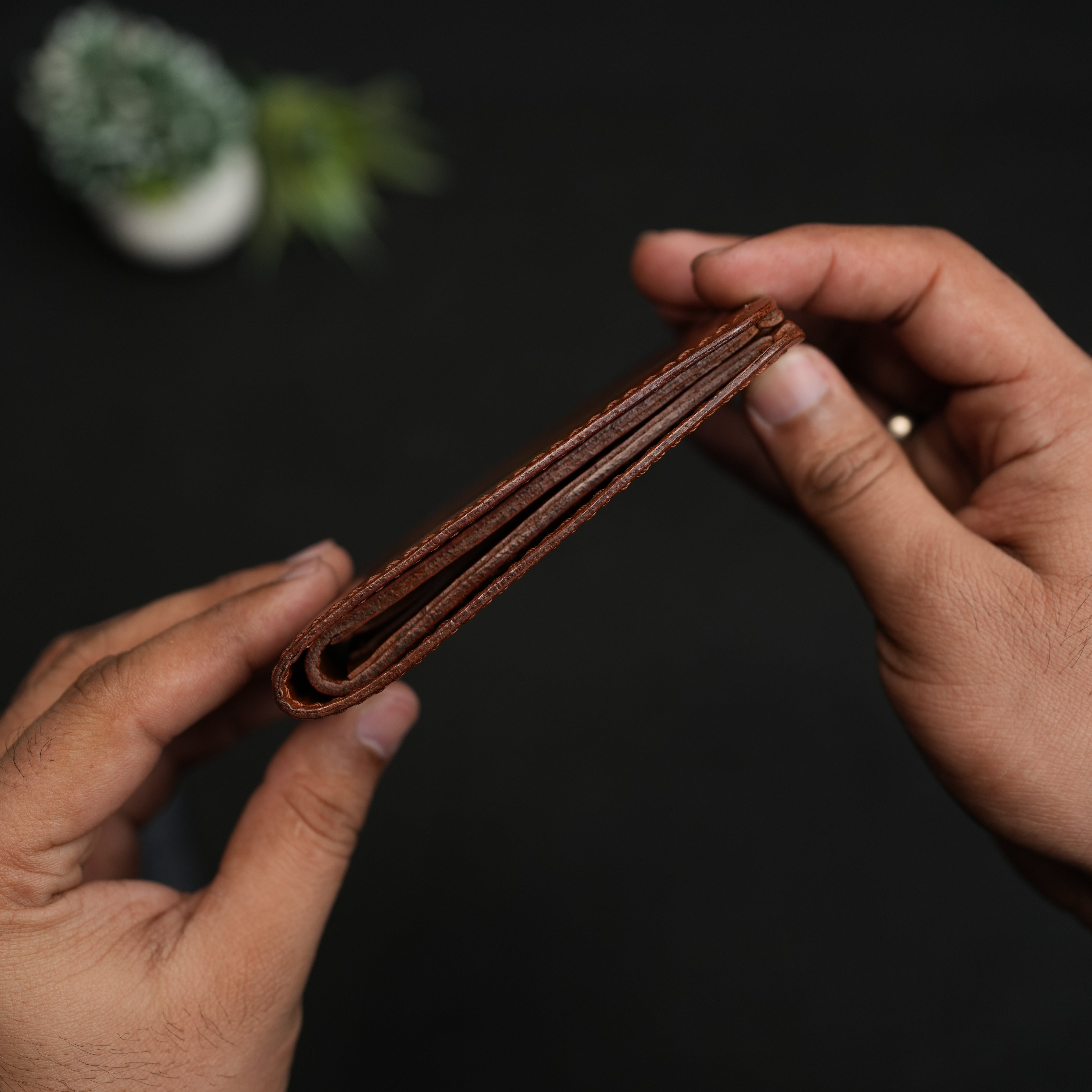 No. 81 classic full stitched bifold wallet Vintage Brown