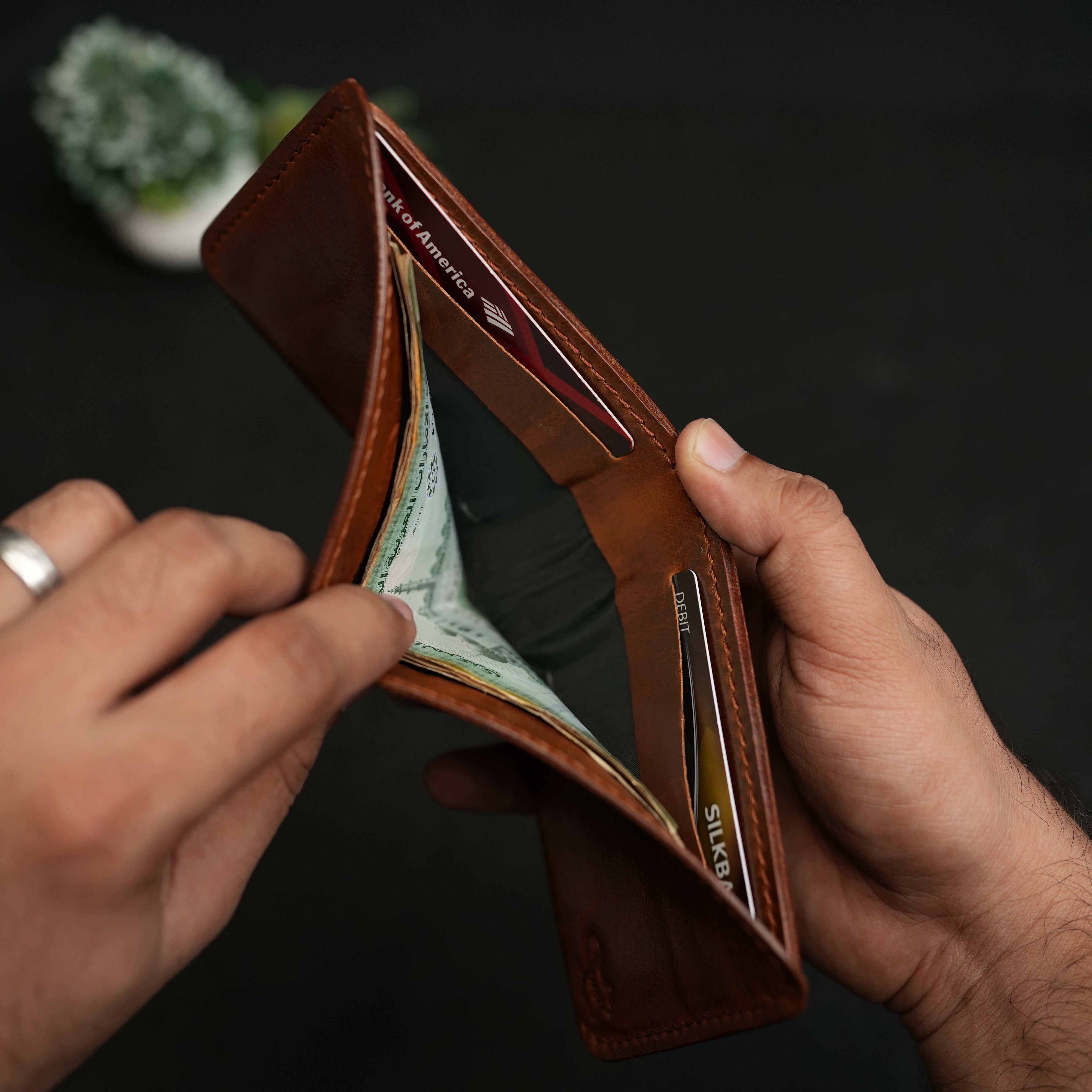 No. 81 classic full stitched bifold wallet Vintage Brown