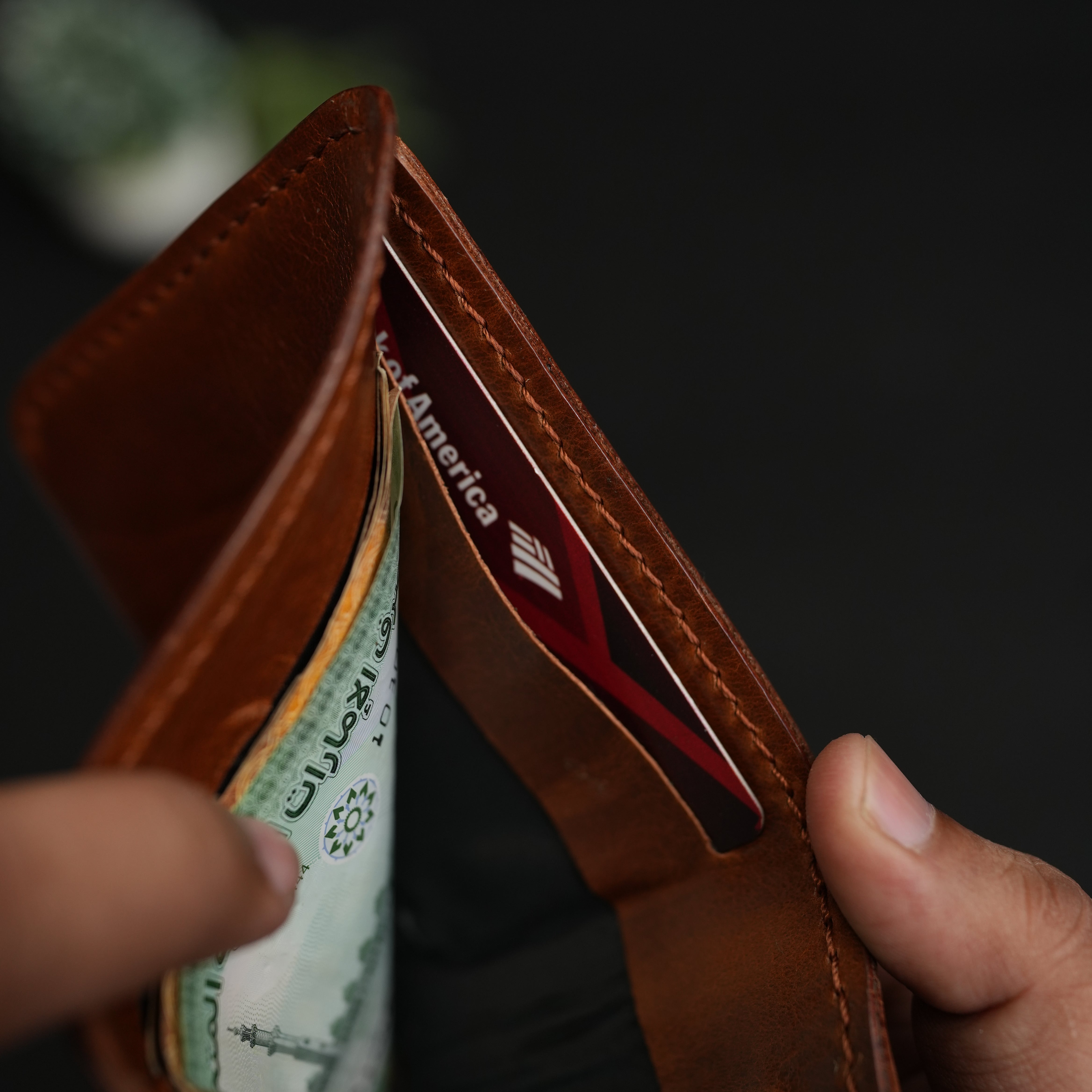 No. 81 classic full stitched bifold wallet Vintage Brown