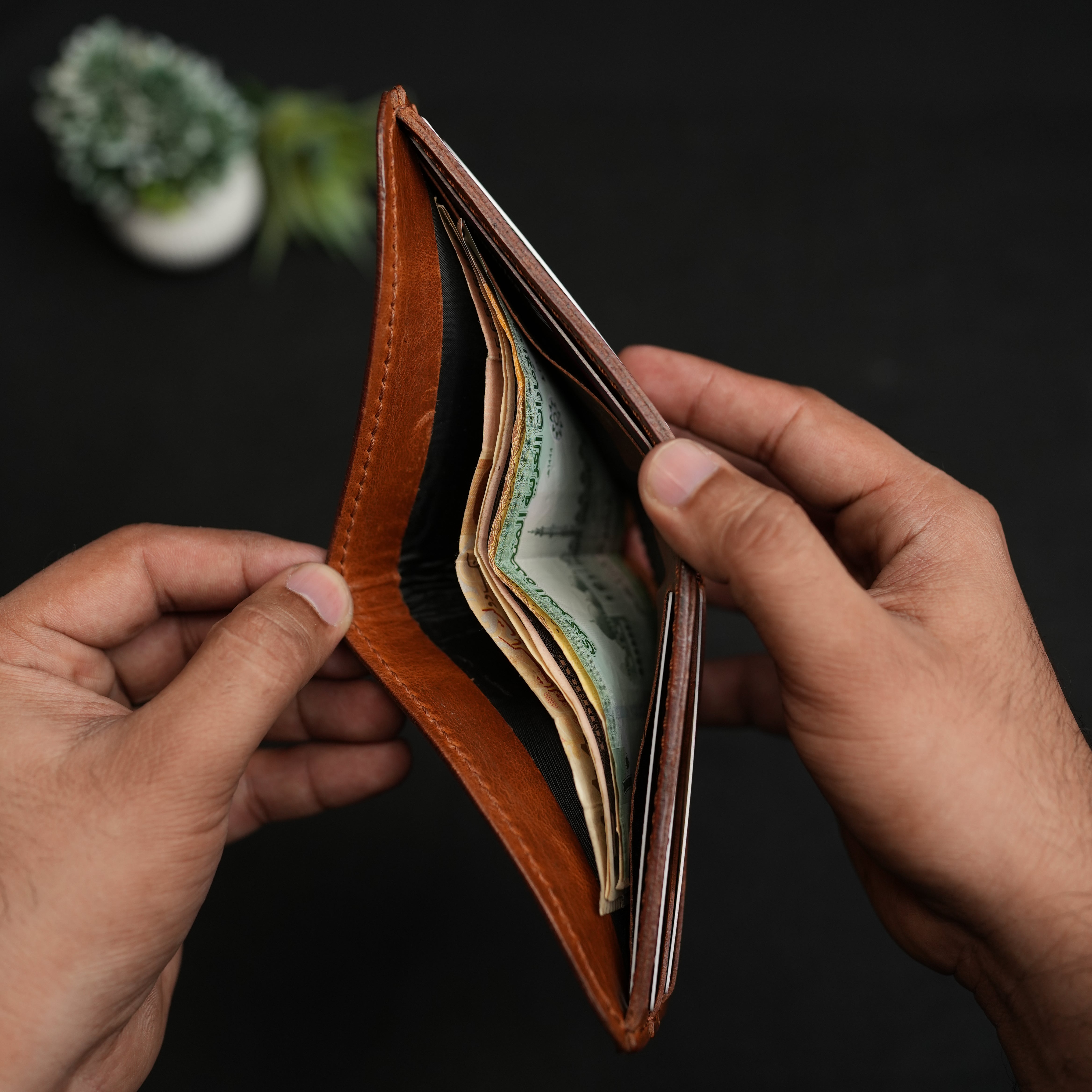 No. 81 classic full stitched bifold wallet Vintage Brown