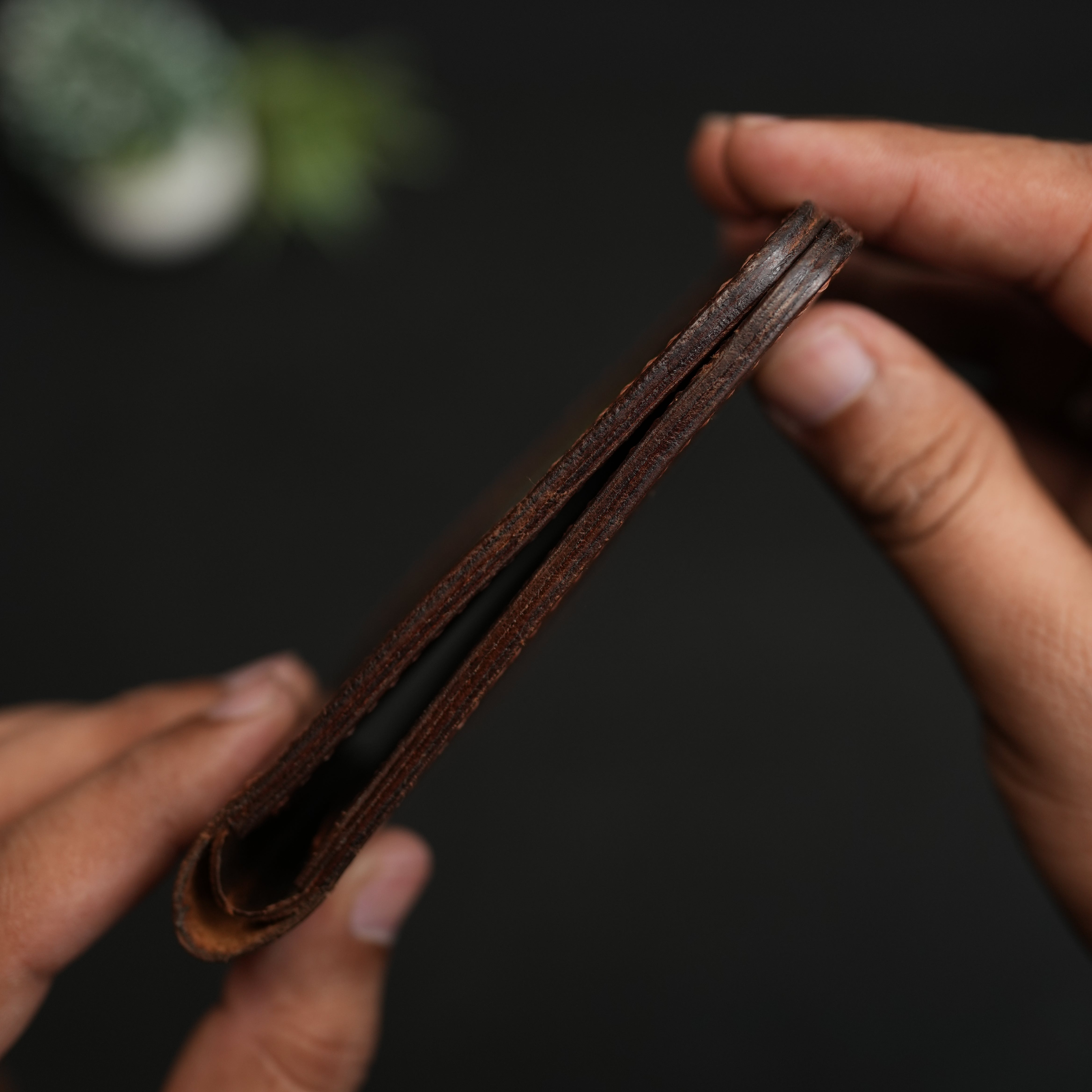 No. 55 claasic full stitshing Dark Brown color