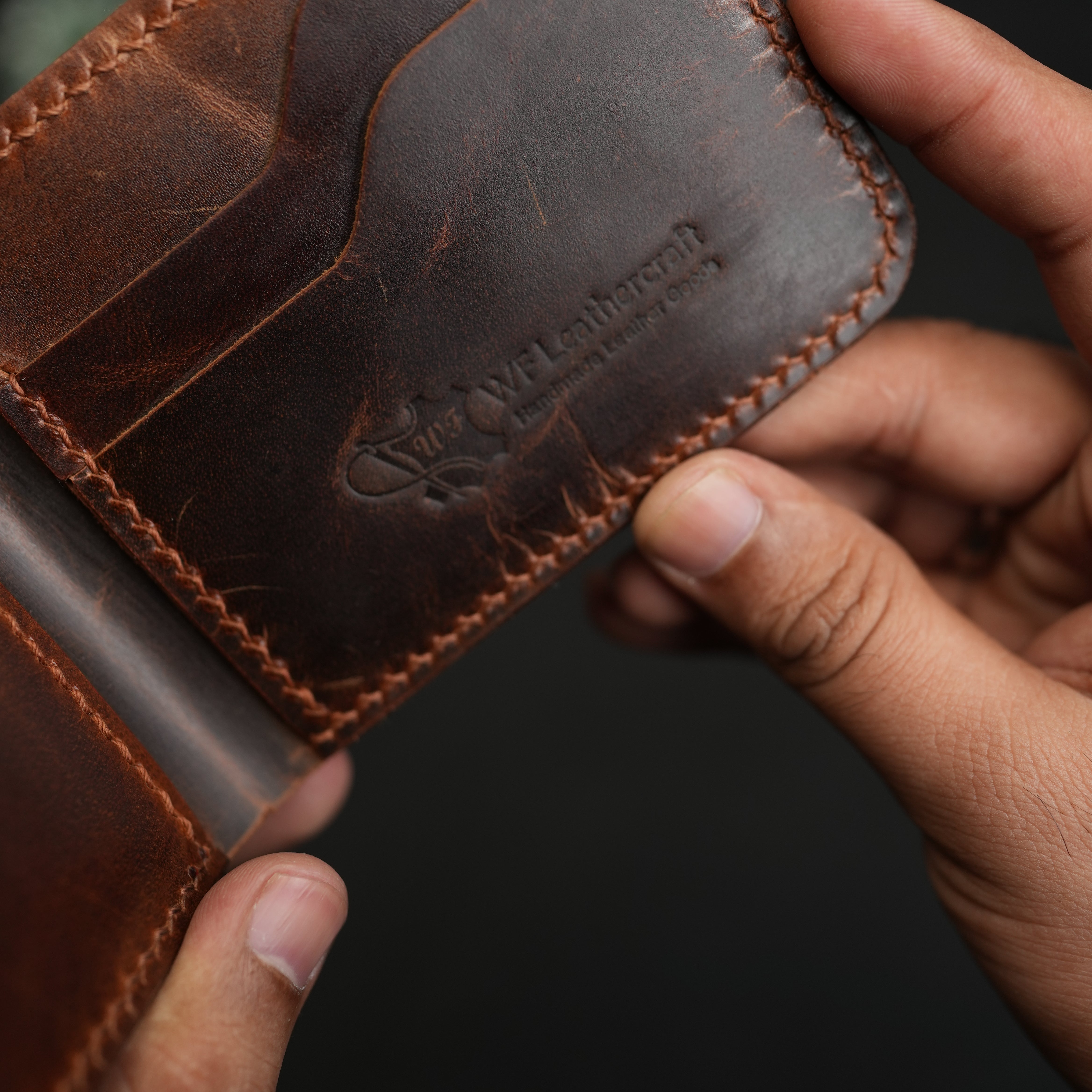 No. 55 claasic full stitshing Dark Brown color