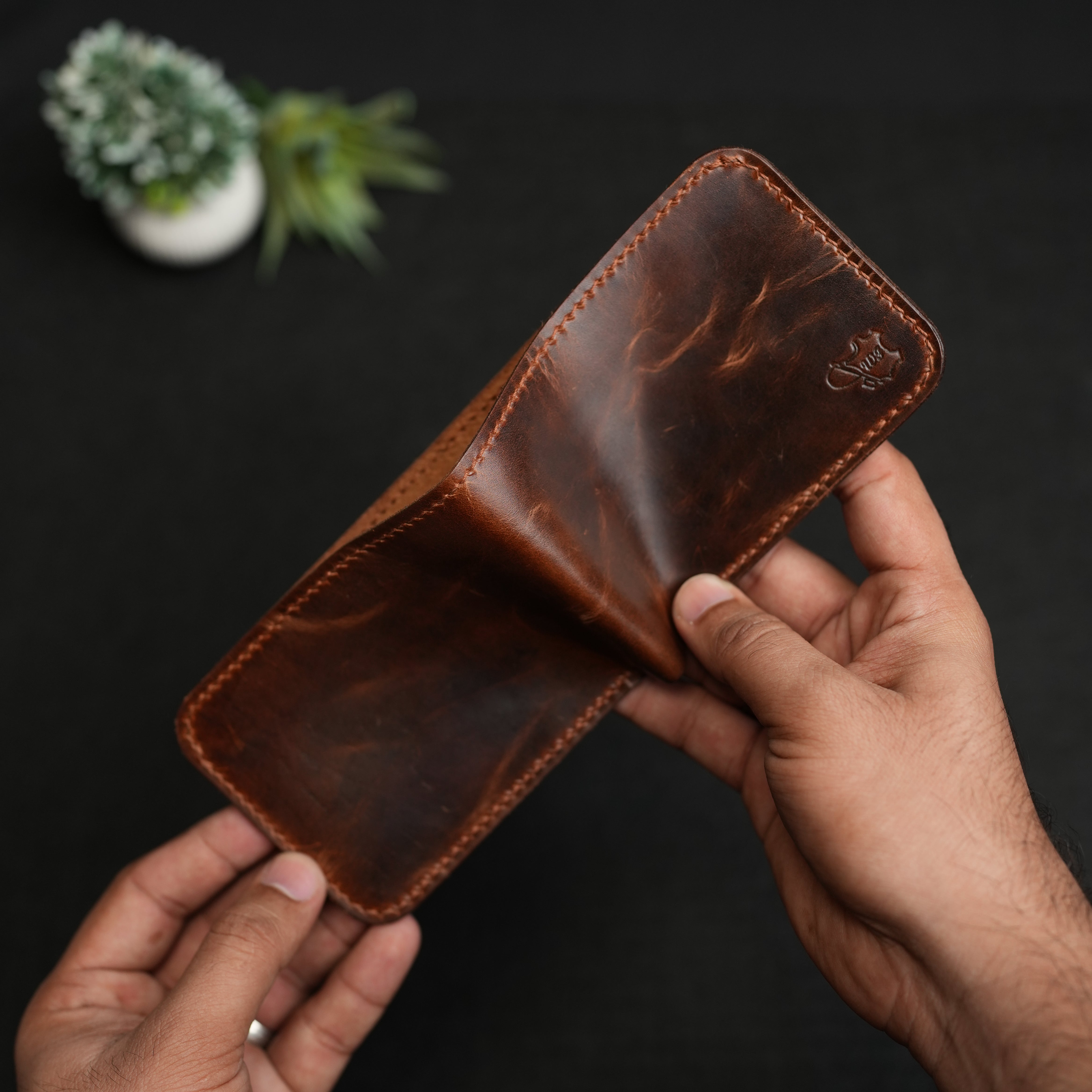 No. 55 claasic full stitshing Dark Brown color