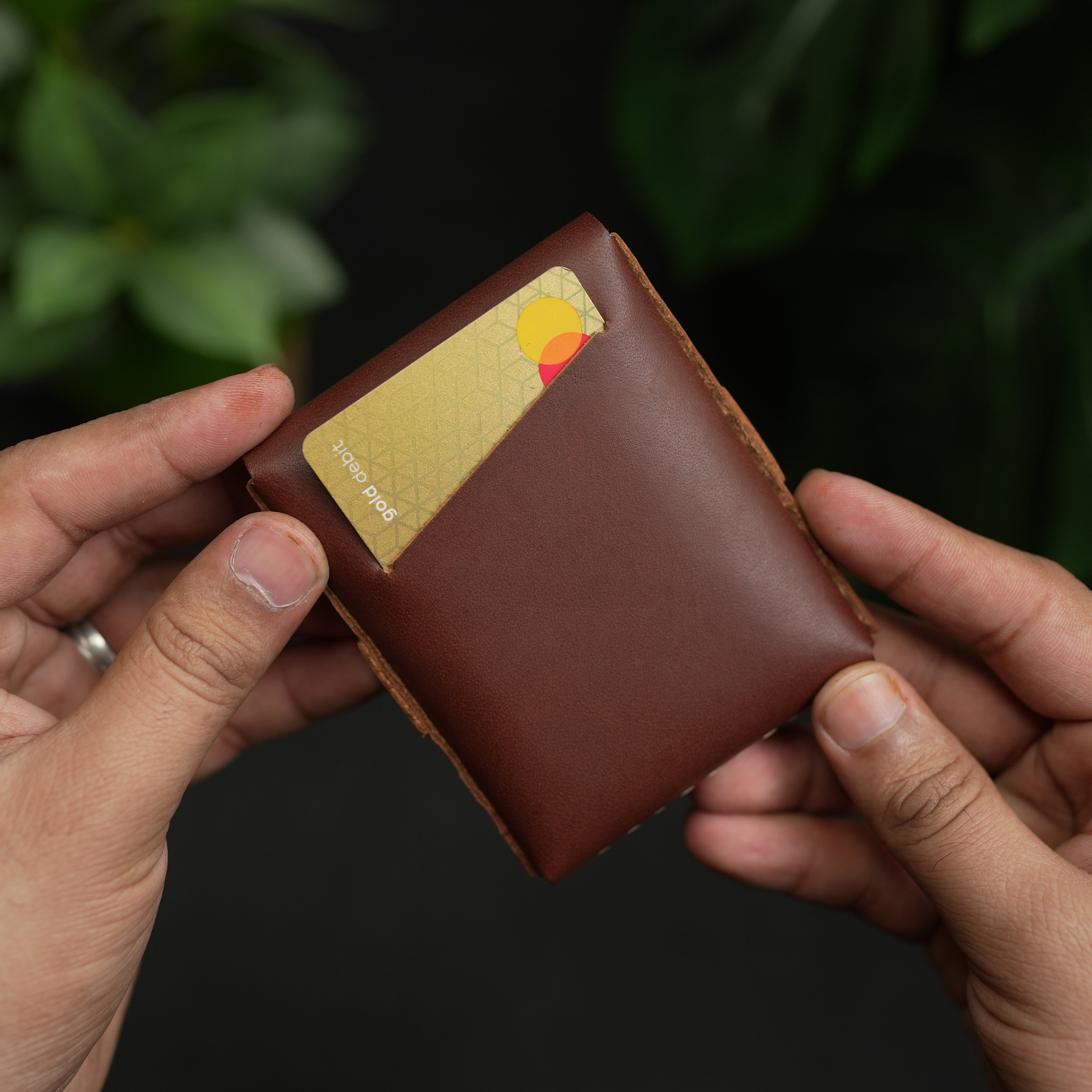 No. 101 All in one Card wallet Redish Brown color