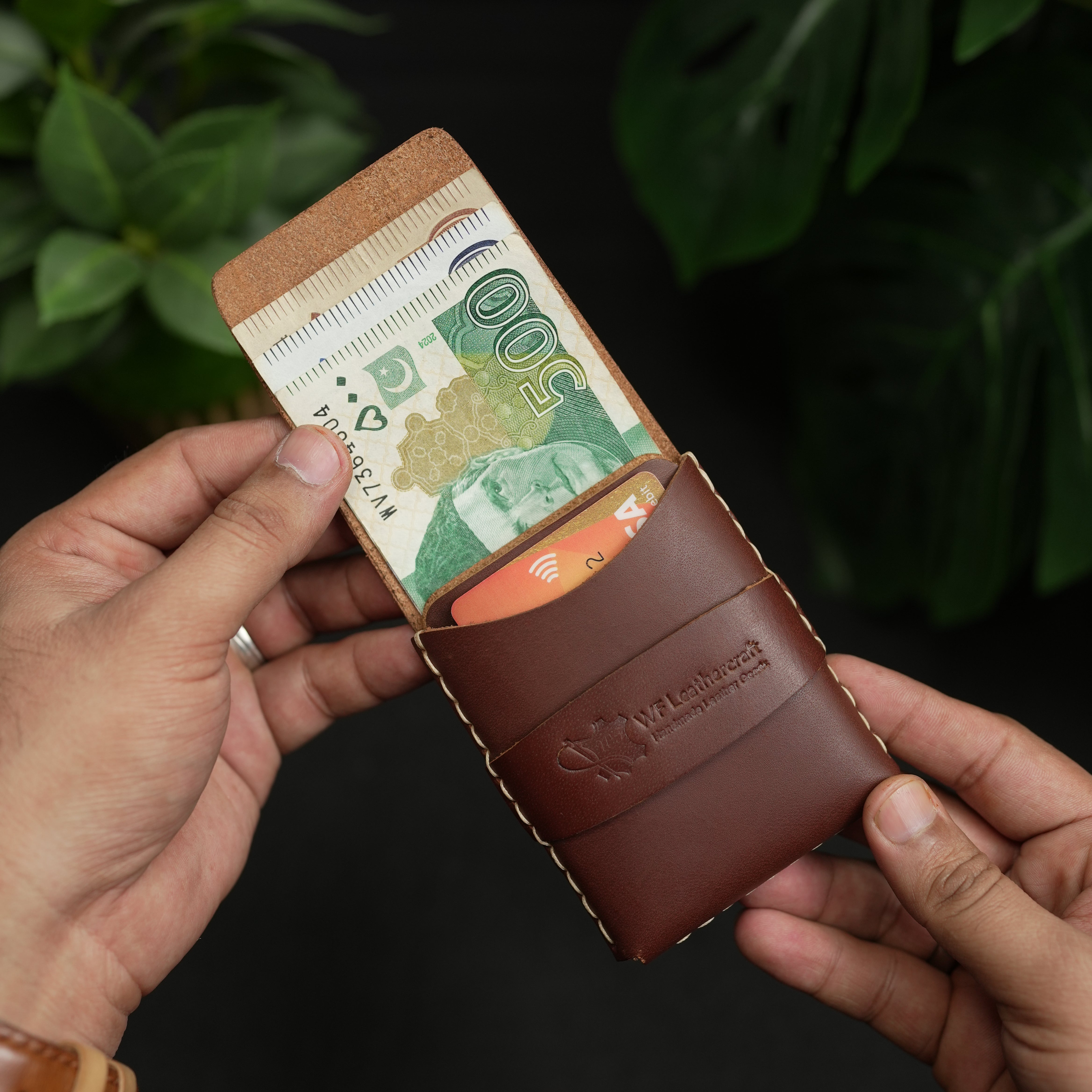 No. 101 All in one Card wallet Redish Brown color