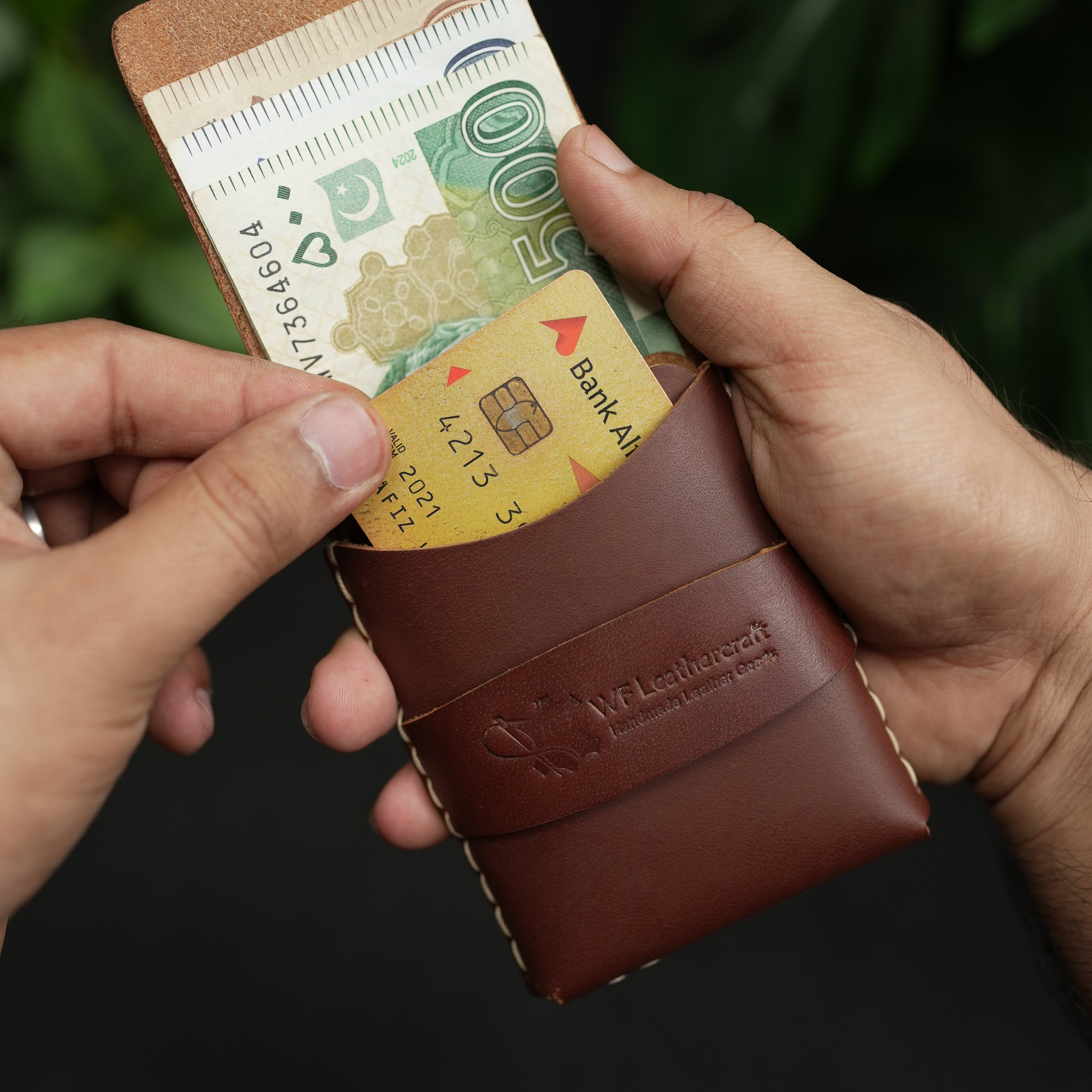 No. 101 All in one Card wallet Redish Brown color