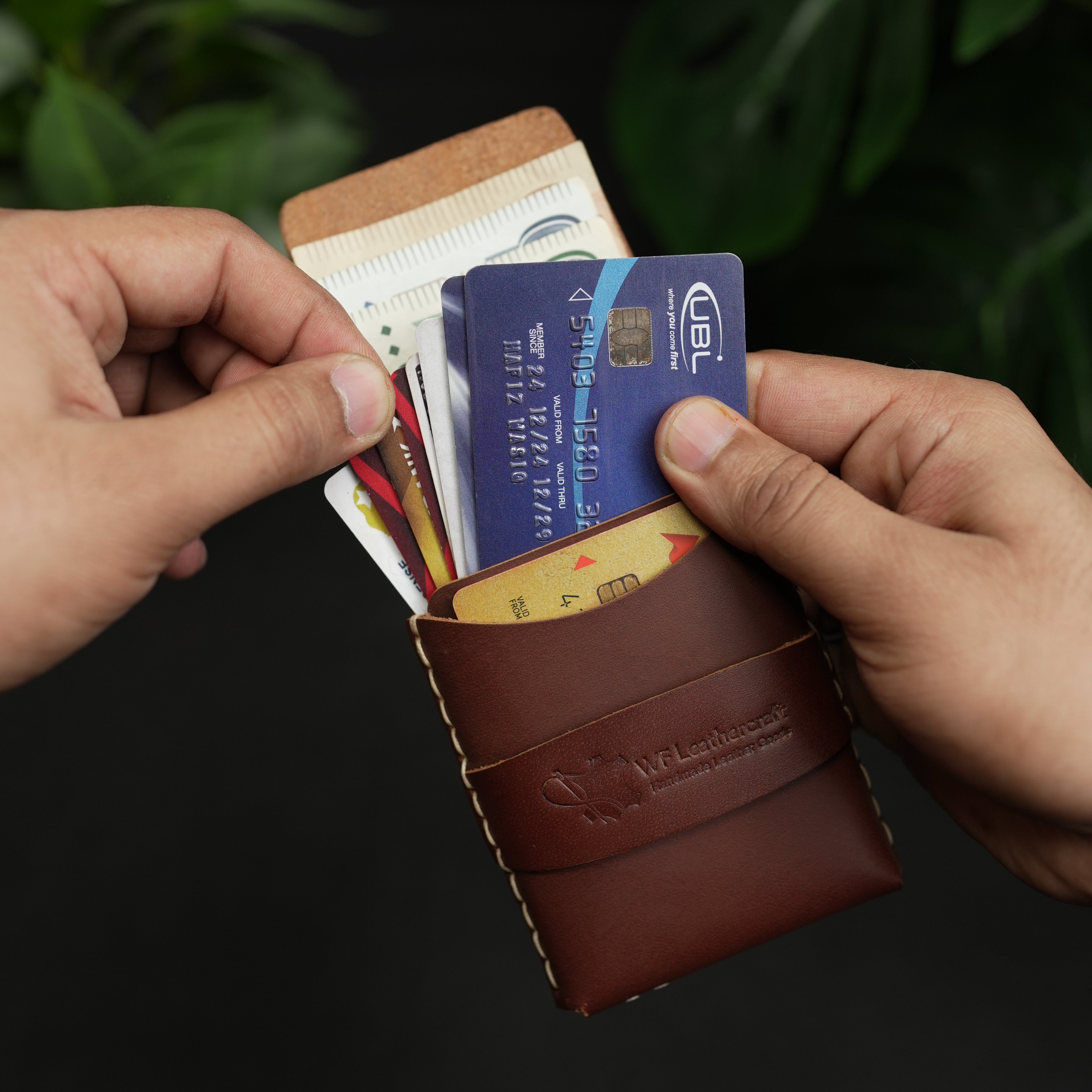 No. 101 All in one Card wallet Redish Brown color