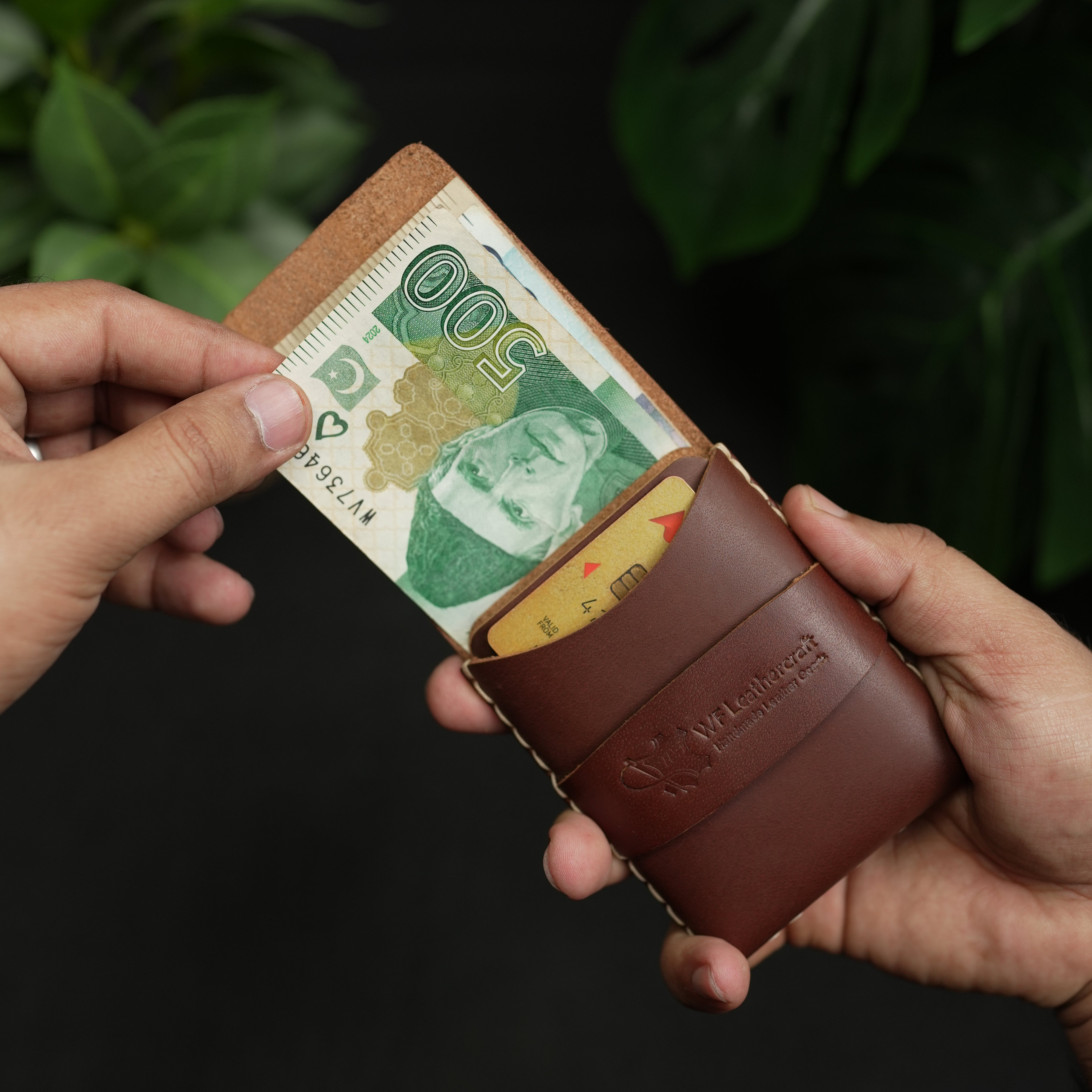 No. 101 All in one Card wallet Redish Brown color