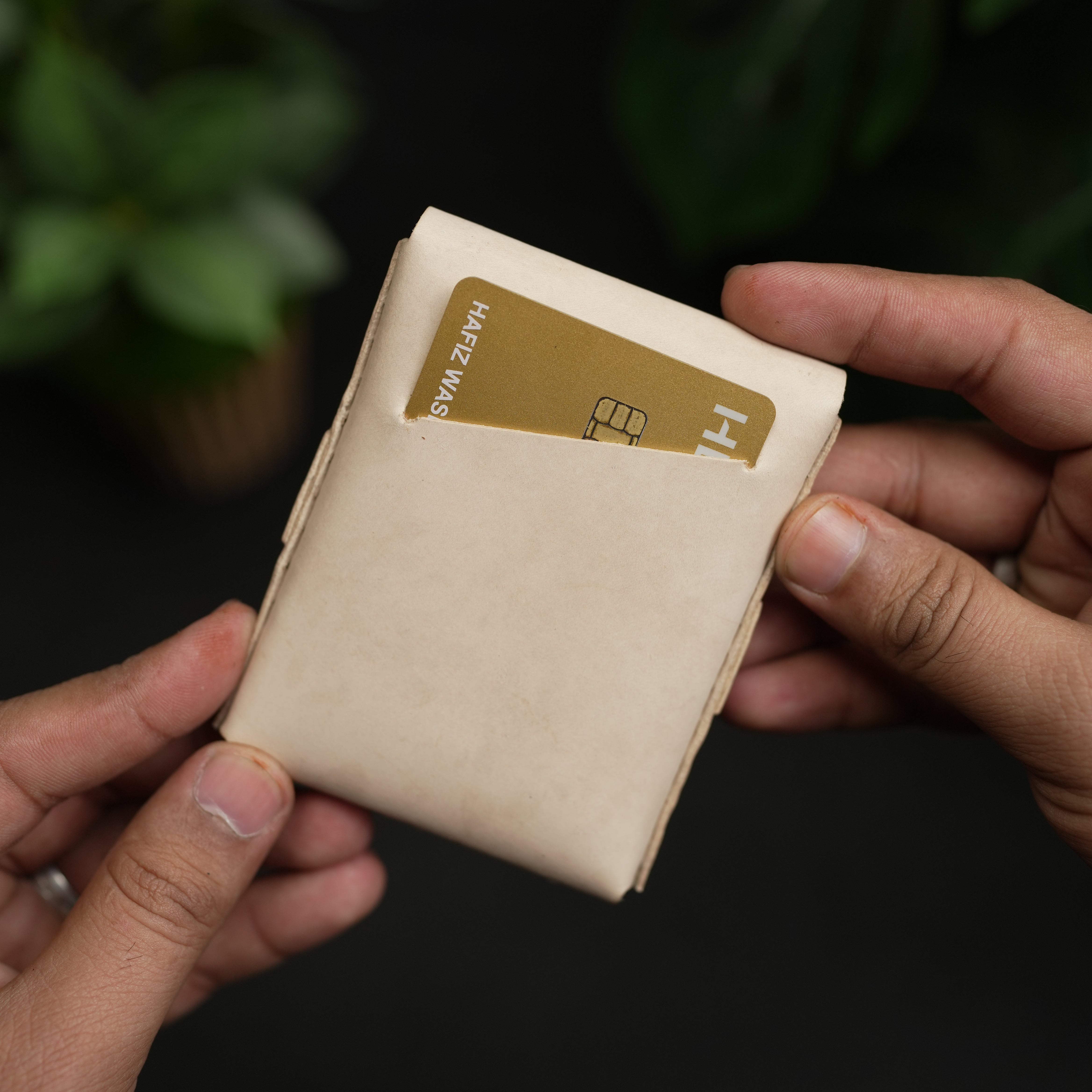 No. 101 All in one Card wallet natural Vegetable Tanned leather