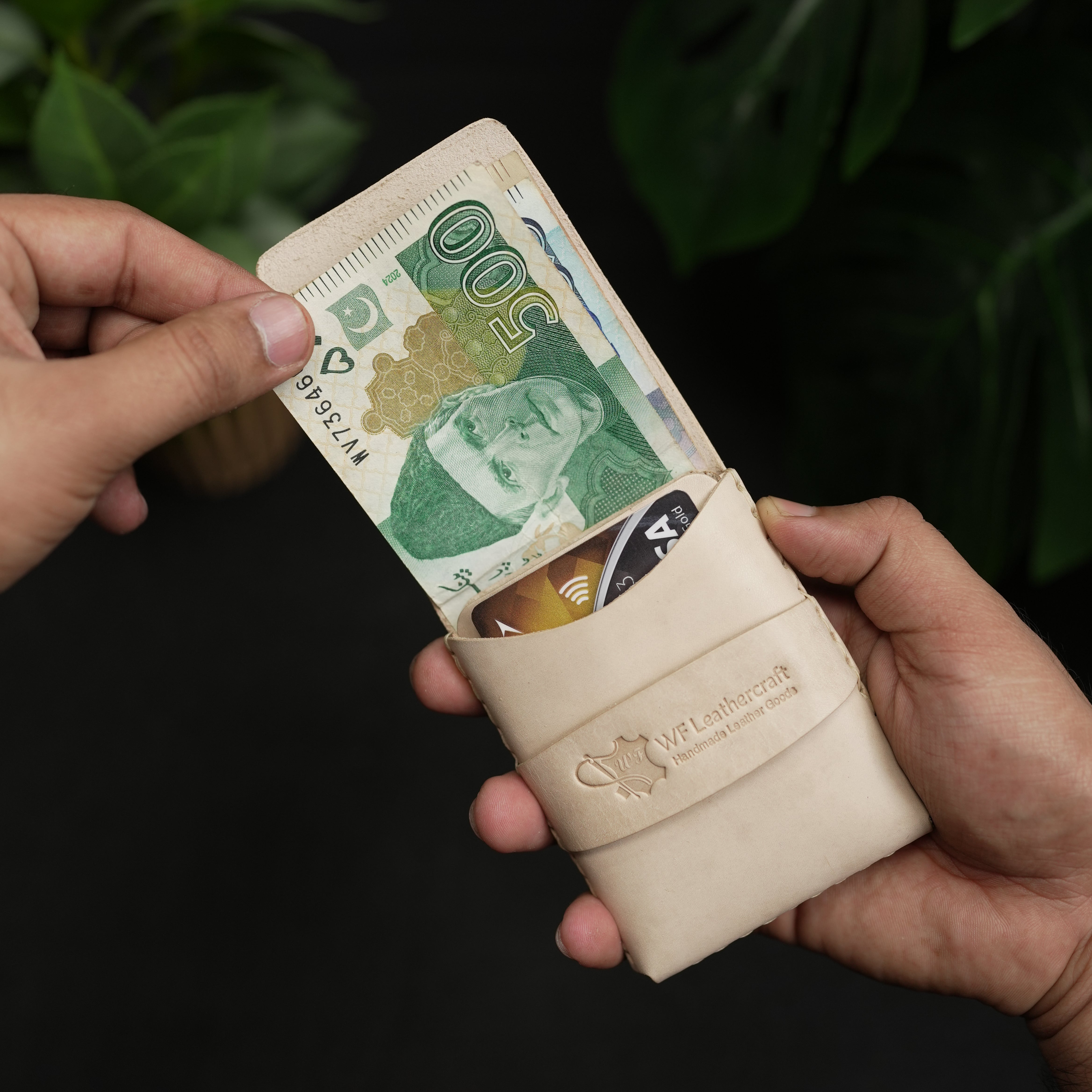 No. 101 All in one Card wallet natural Vegetable Tanned leather