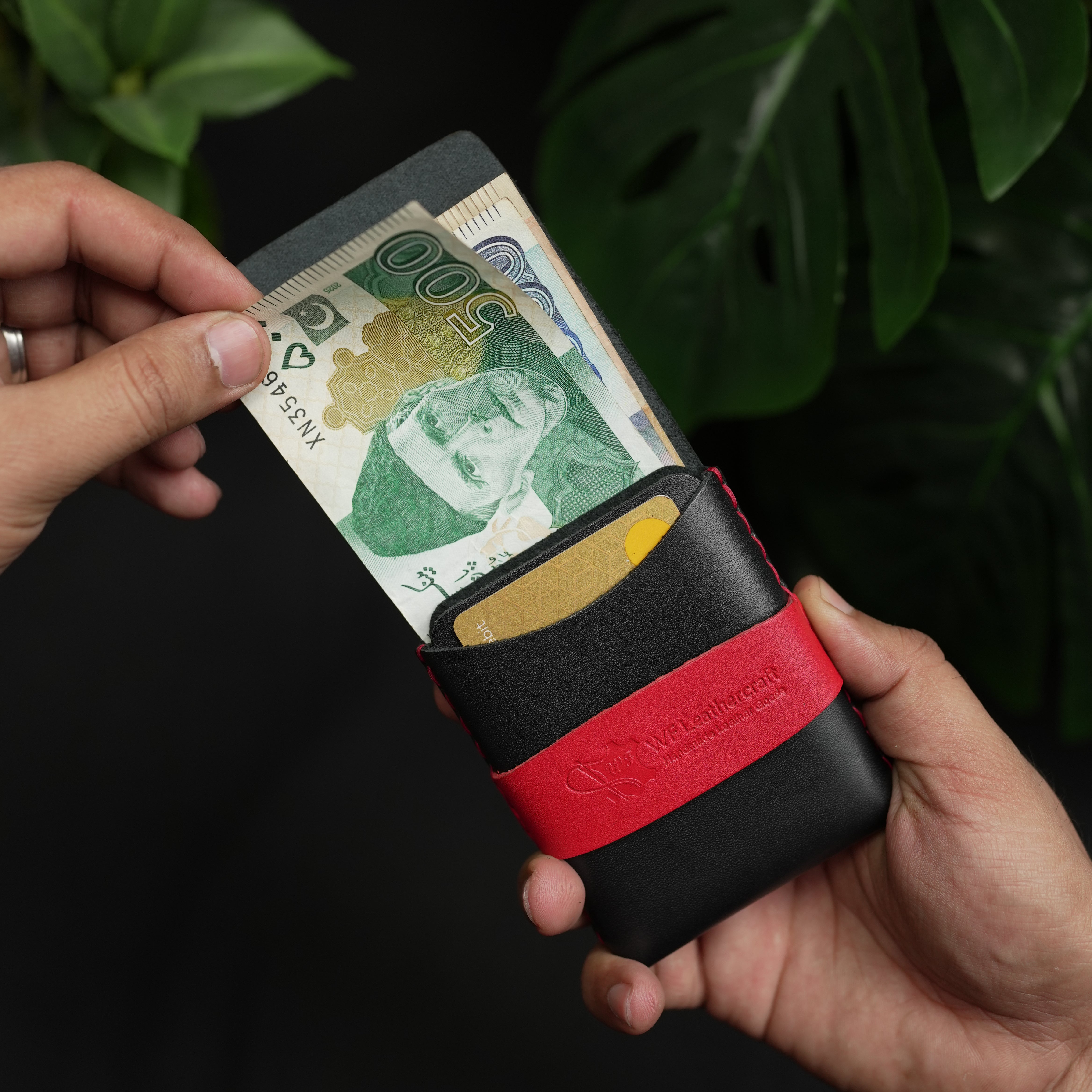 No. 101 All in one Card wallet Black with Red color