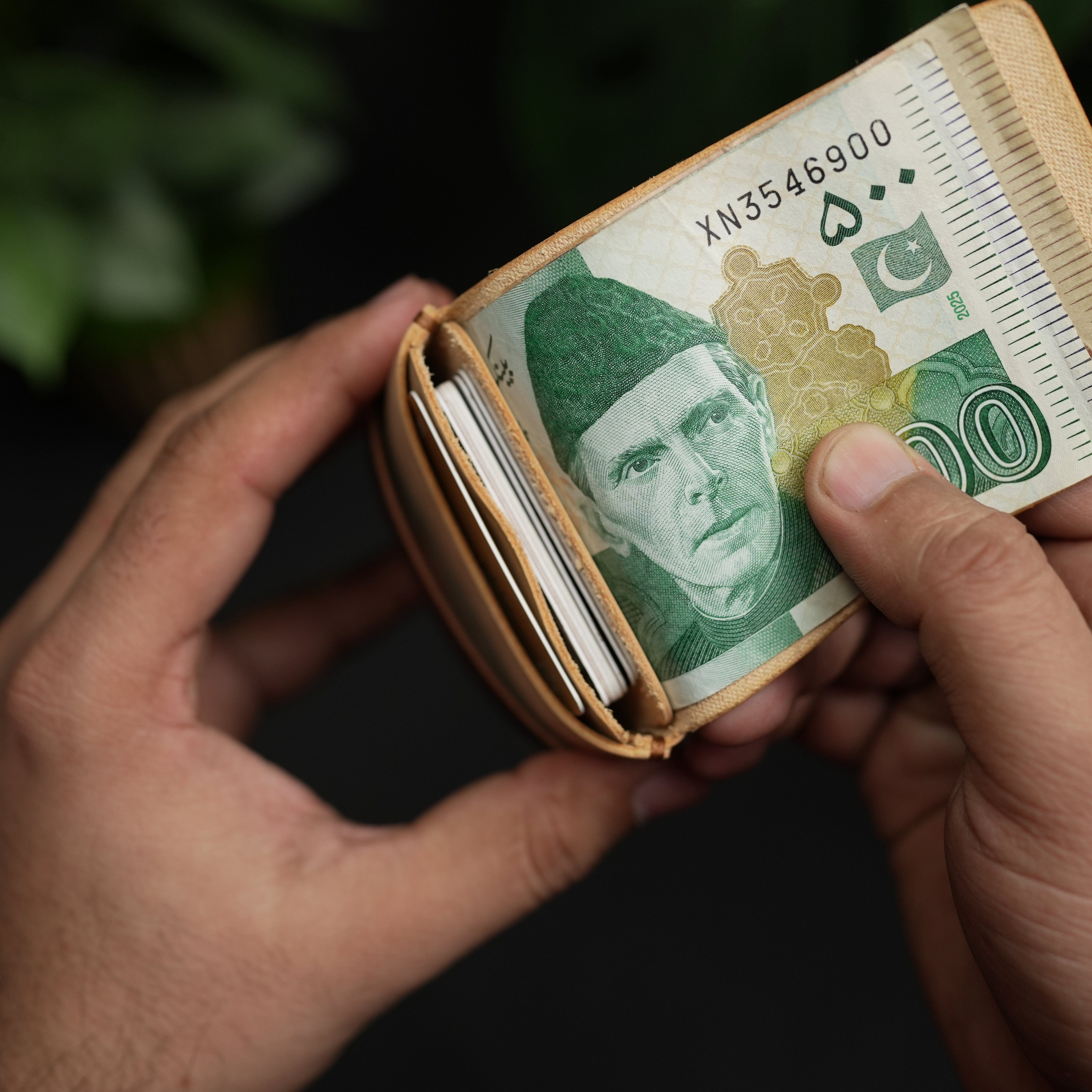 No. 101 All in one Card wallet natural vegtan leather & Brown combination