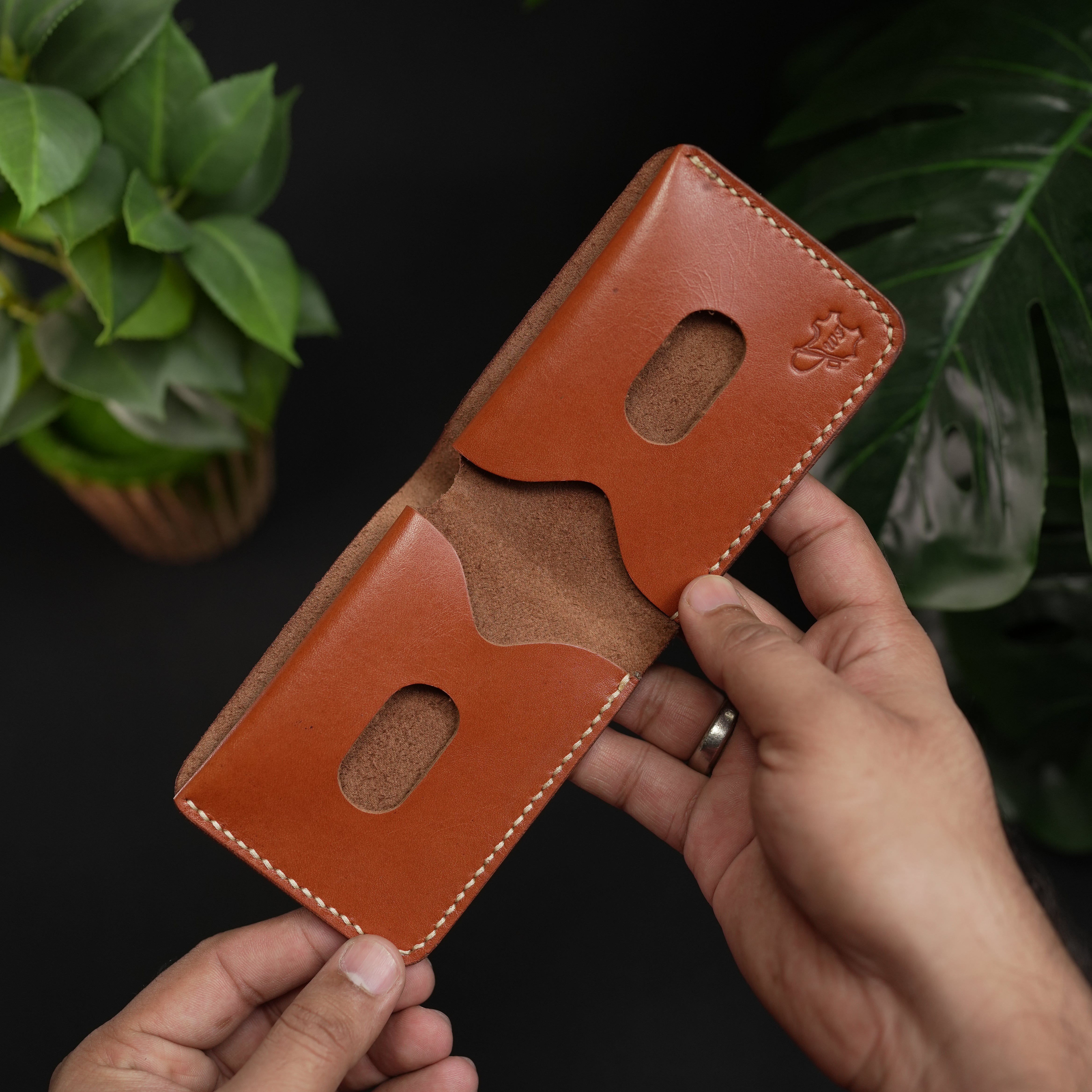 No.98 Bifold leather wallet ( british tan color )