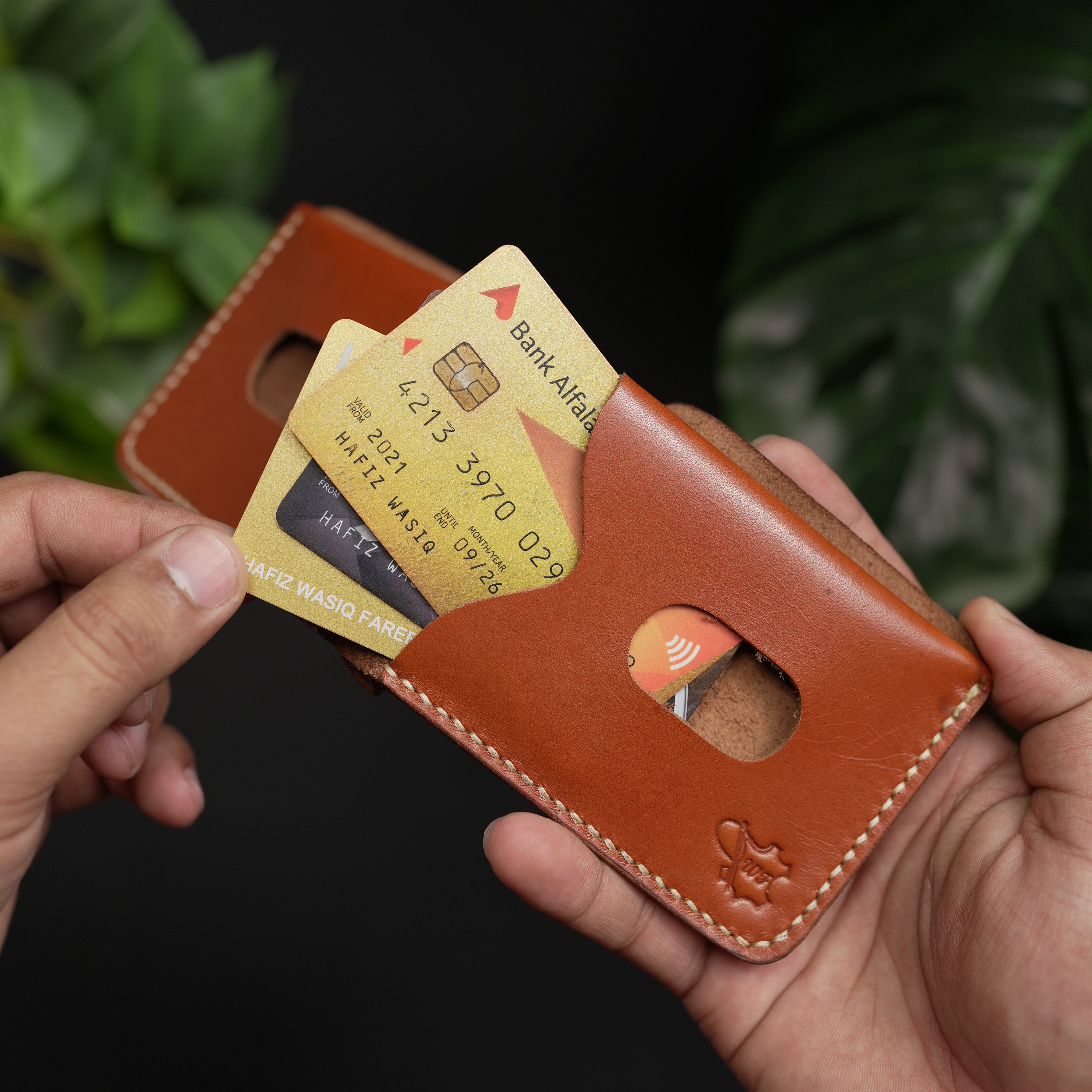 No.98 Bifold leather wallet ( british tan color )