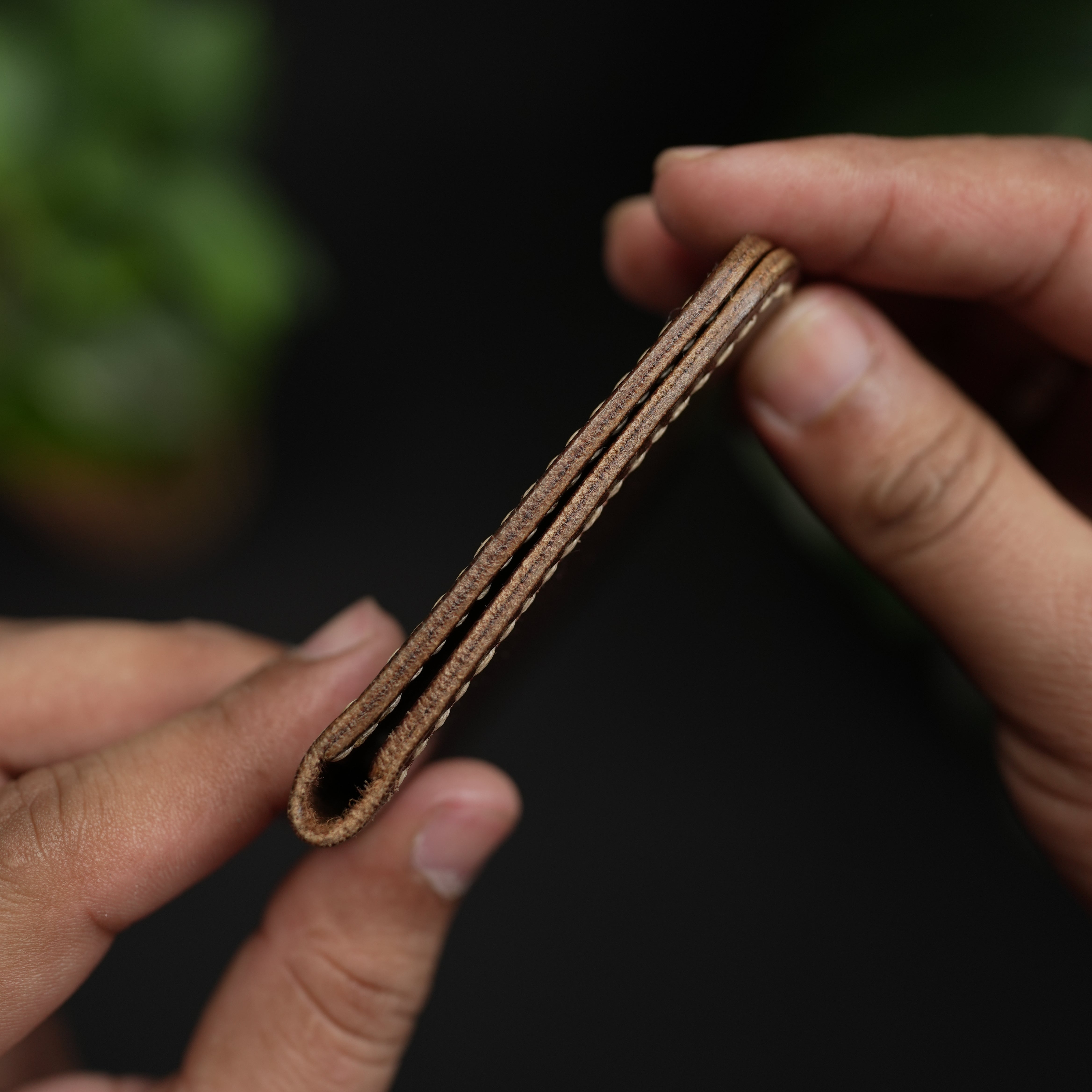 No. 90 Vertical bifold Leather wallet Brown Color