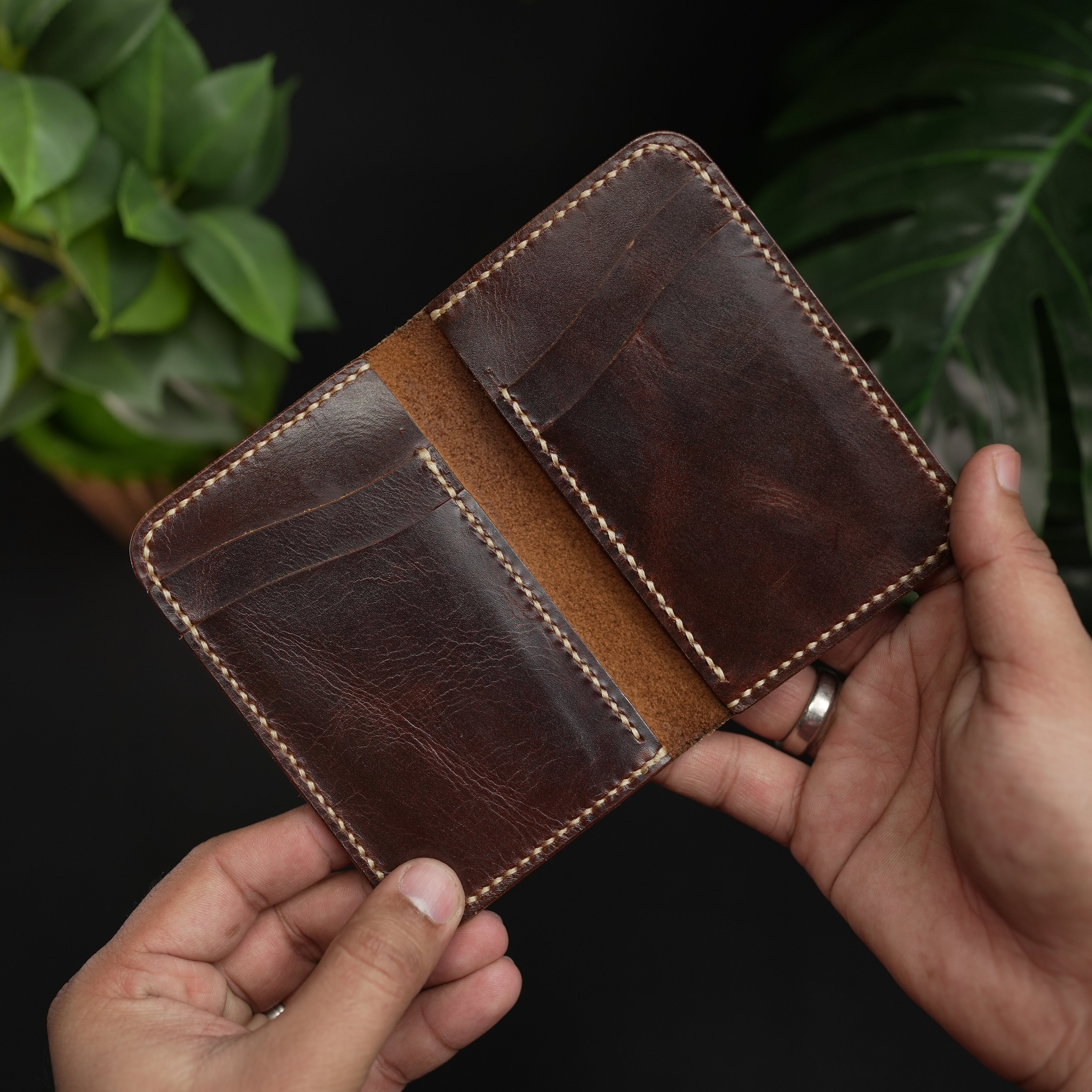 No. 90 Vertical bifold Leather wallet Brown Color