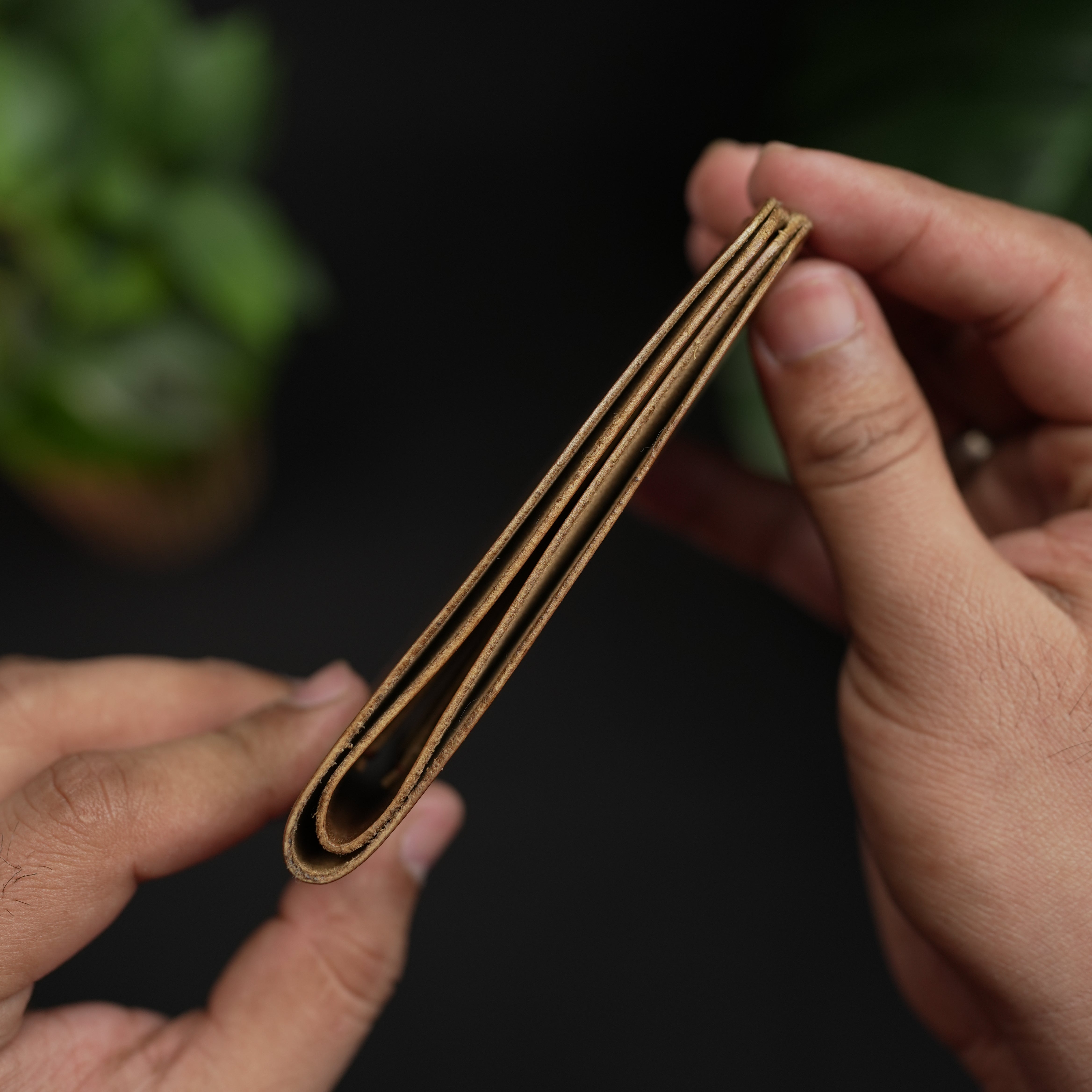 No.55 Bilfold Leather wallet Tan Color