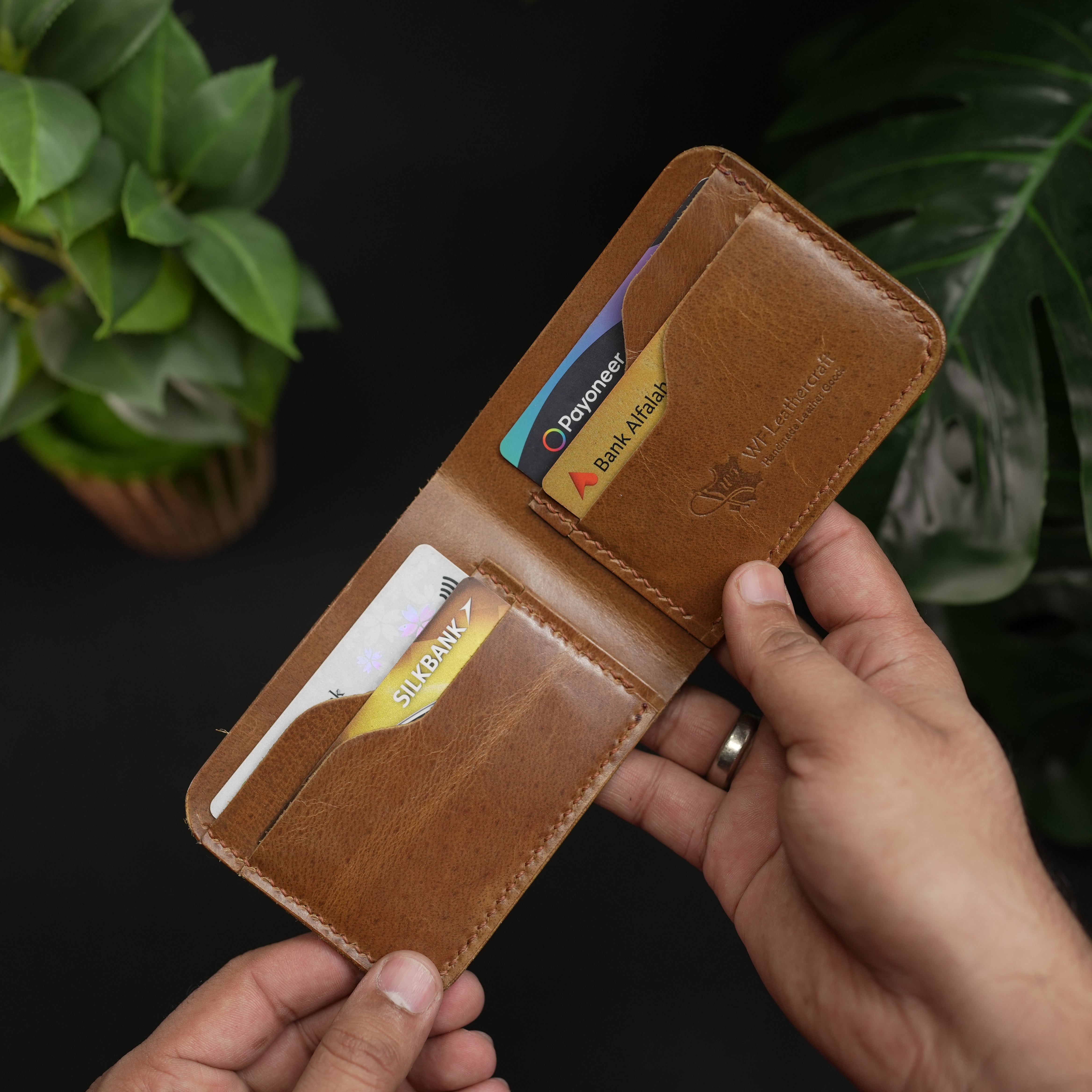 No.55 Bilfold Leather wallet Tan Color