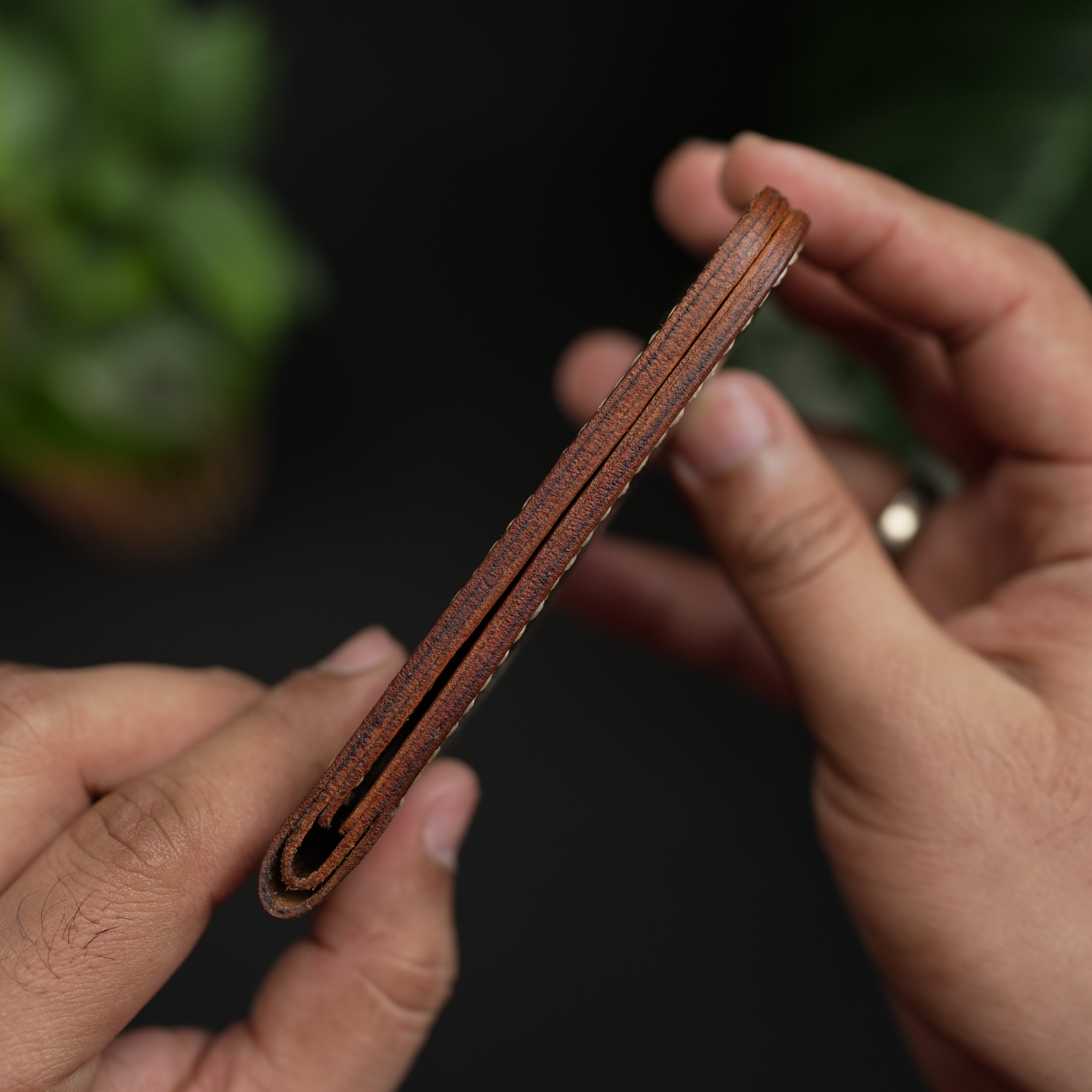 No.80 Bifold Leather Wallet Redish Brown