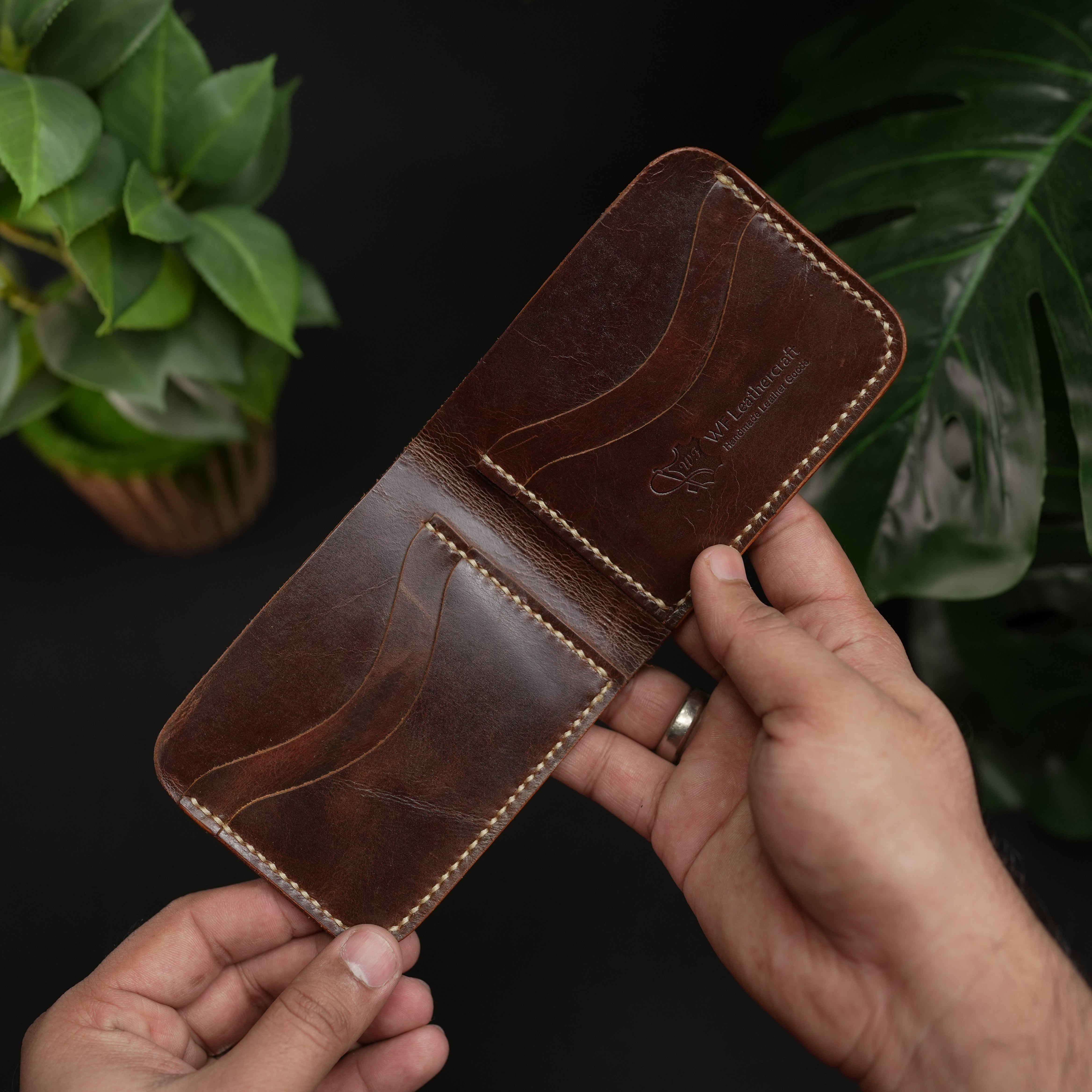 No.80 Bifold Leather Wallet Redish Brown