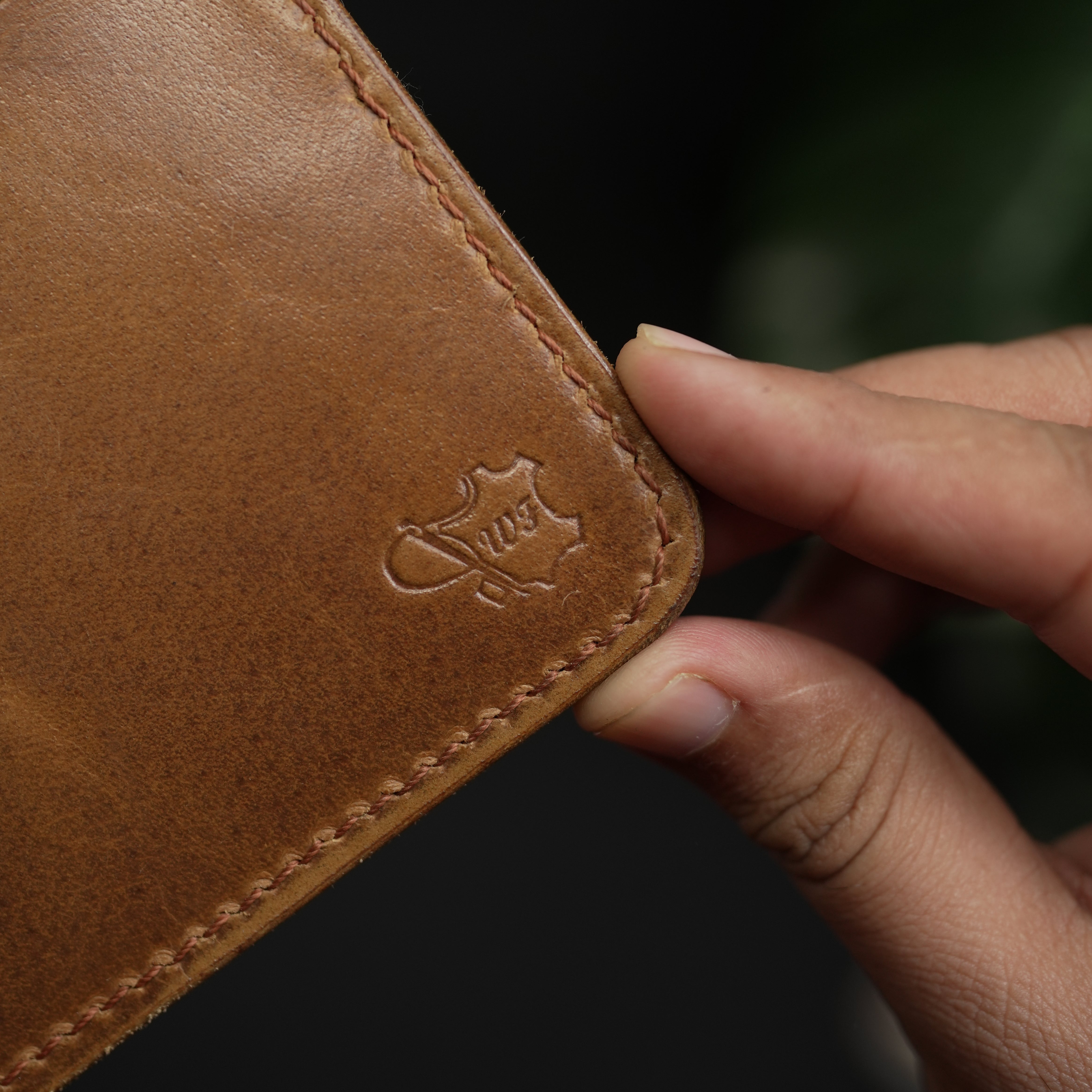No.55 Bilfold Leather wallet Tan Color