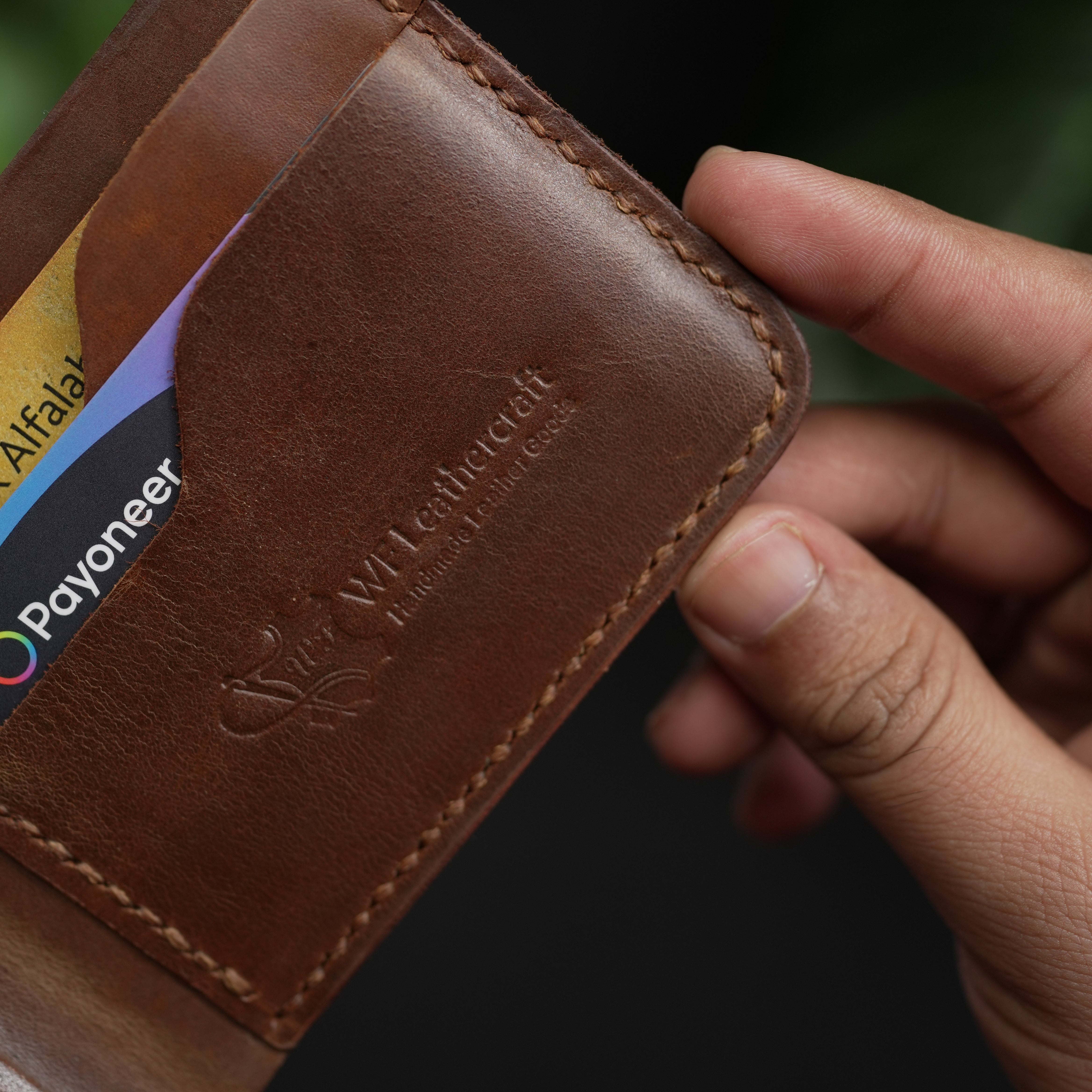 No.55 Bilfold Leather wallet Natural Brown Color