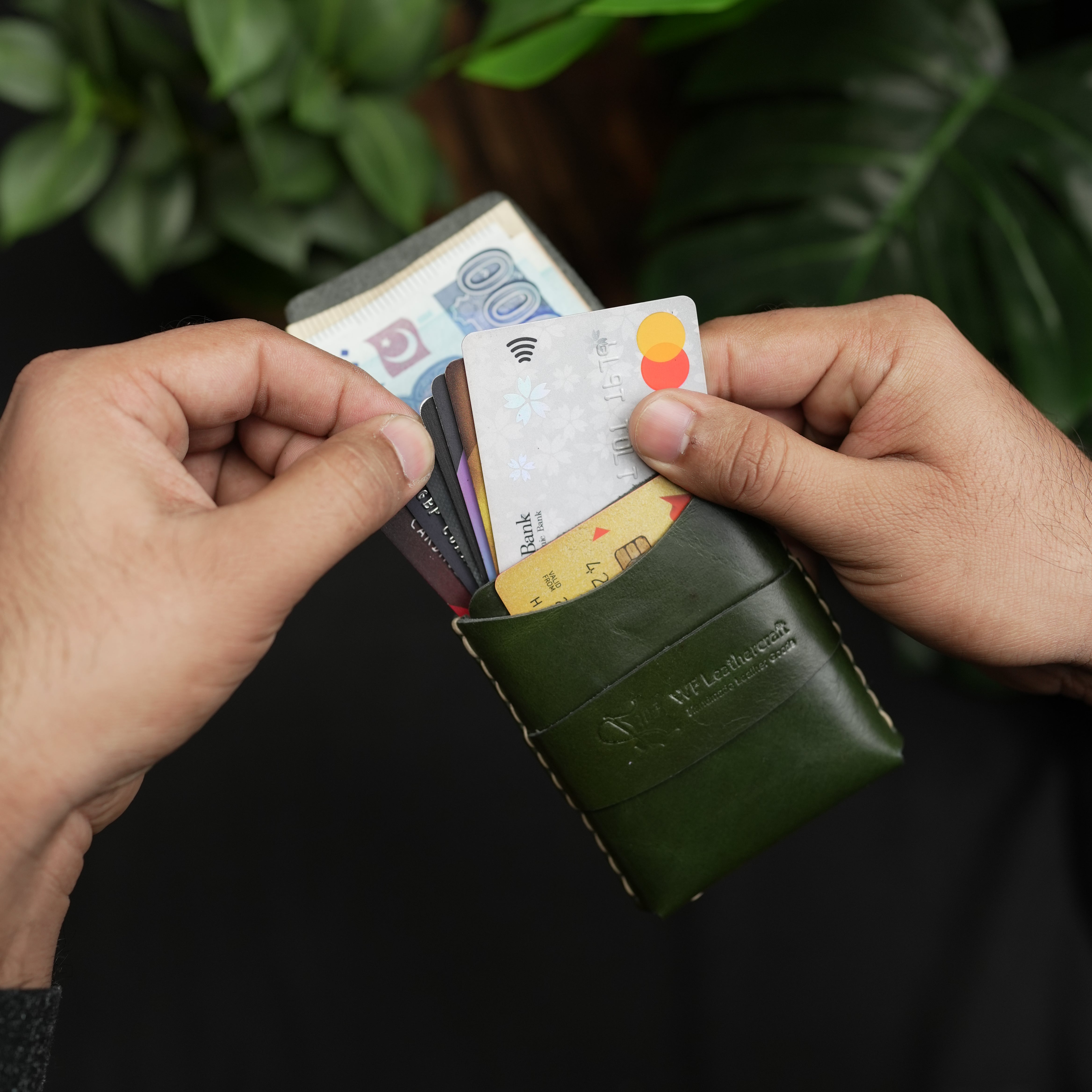 No. 101 All in one Card wallet Dark Green color