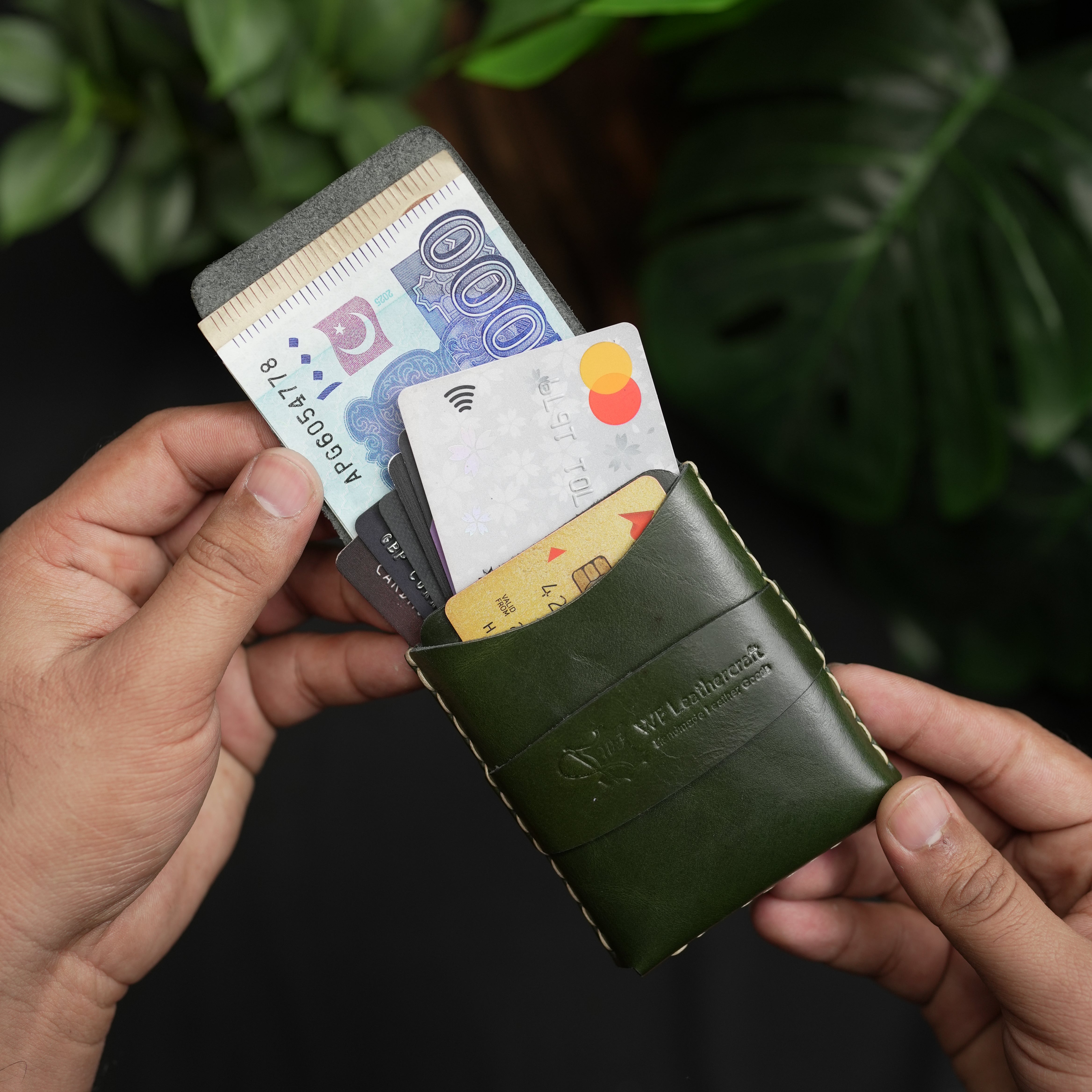 No. 101 All in one Card wallet Dark Green color