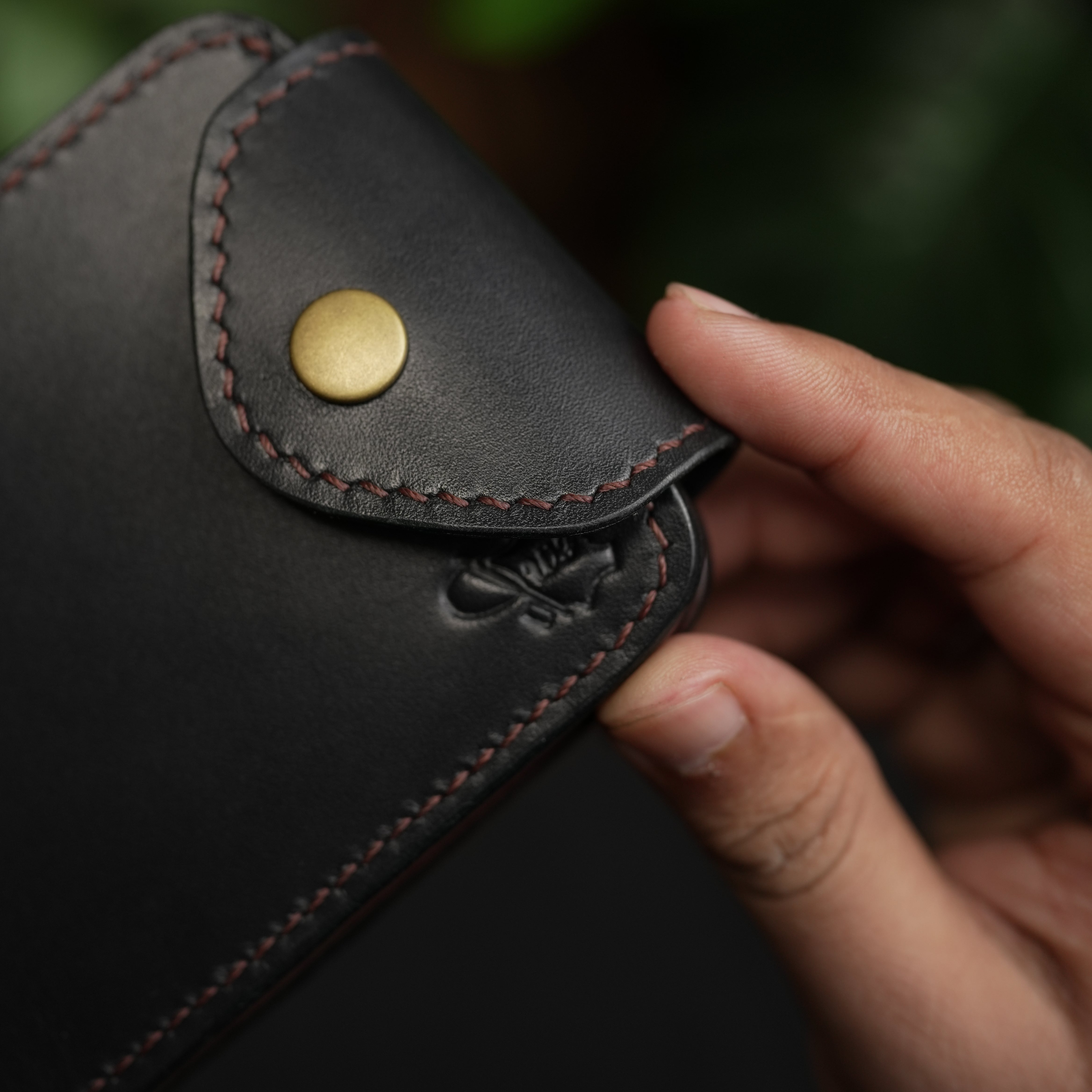 No. 55 Pro claasic full optianl Leather wallet Black with burgandy