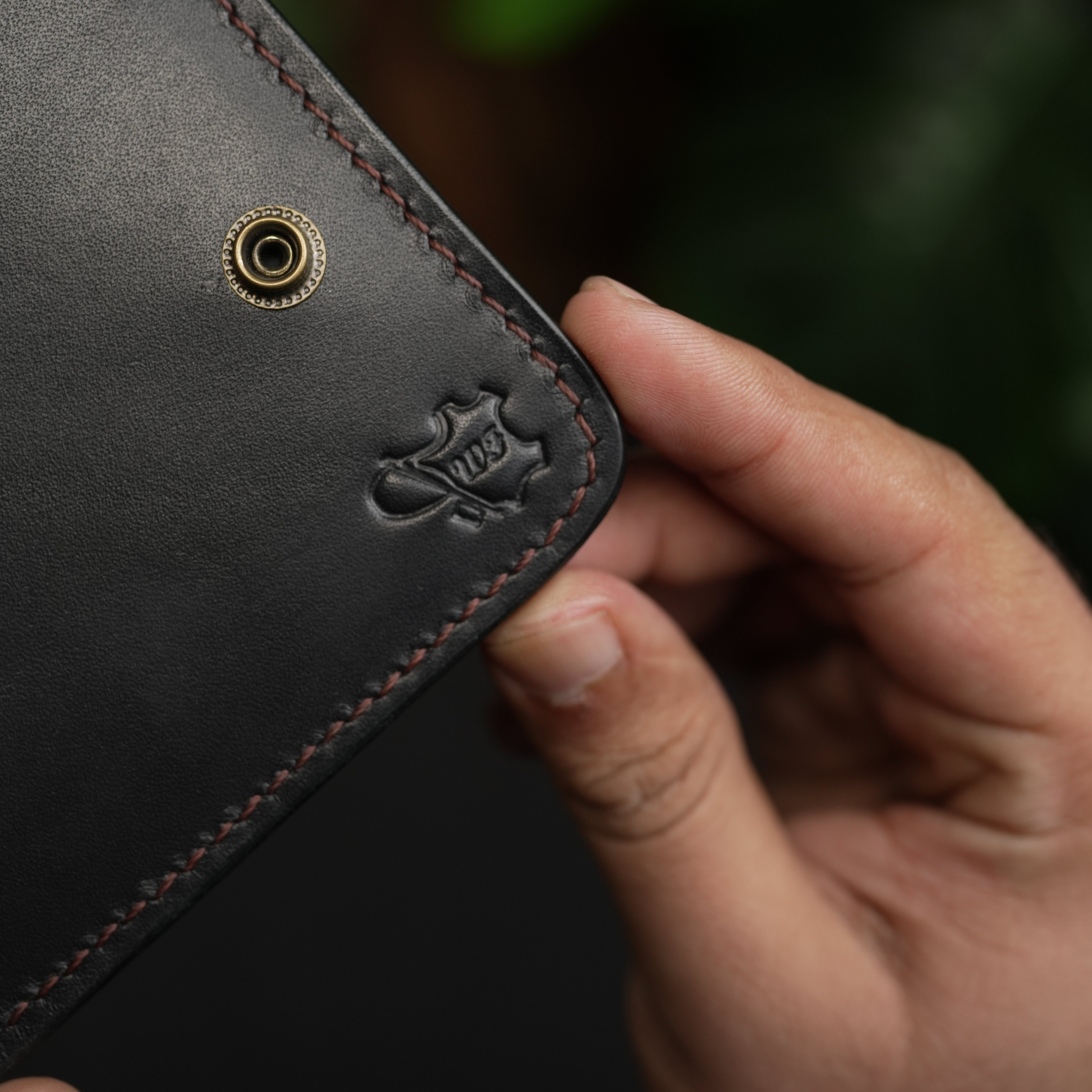 No. 55 Pro claasic full optianl Leather wallet Black with burgandy