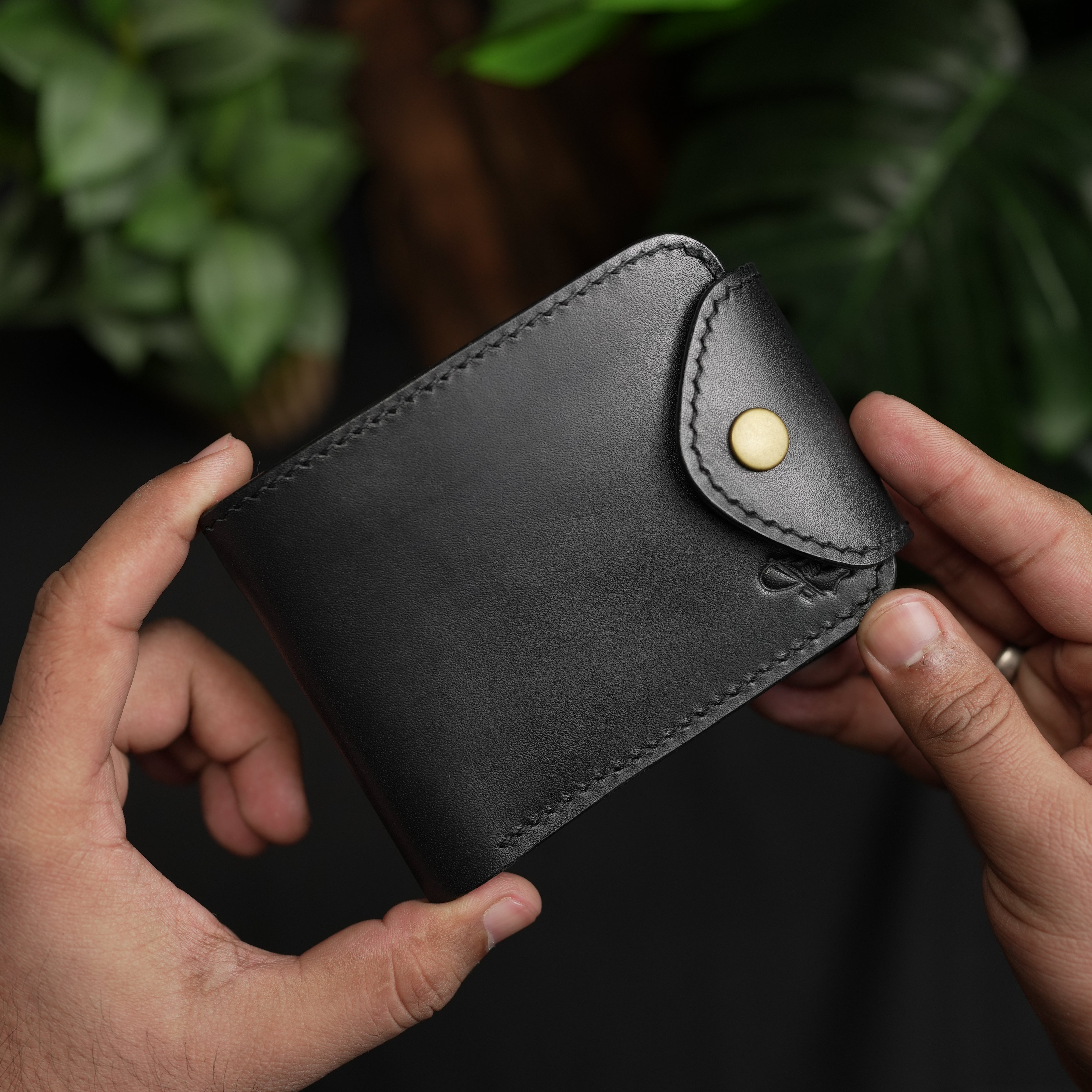 No.55 Pro claasic full optianl Leather wallet Full Black