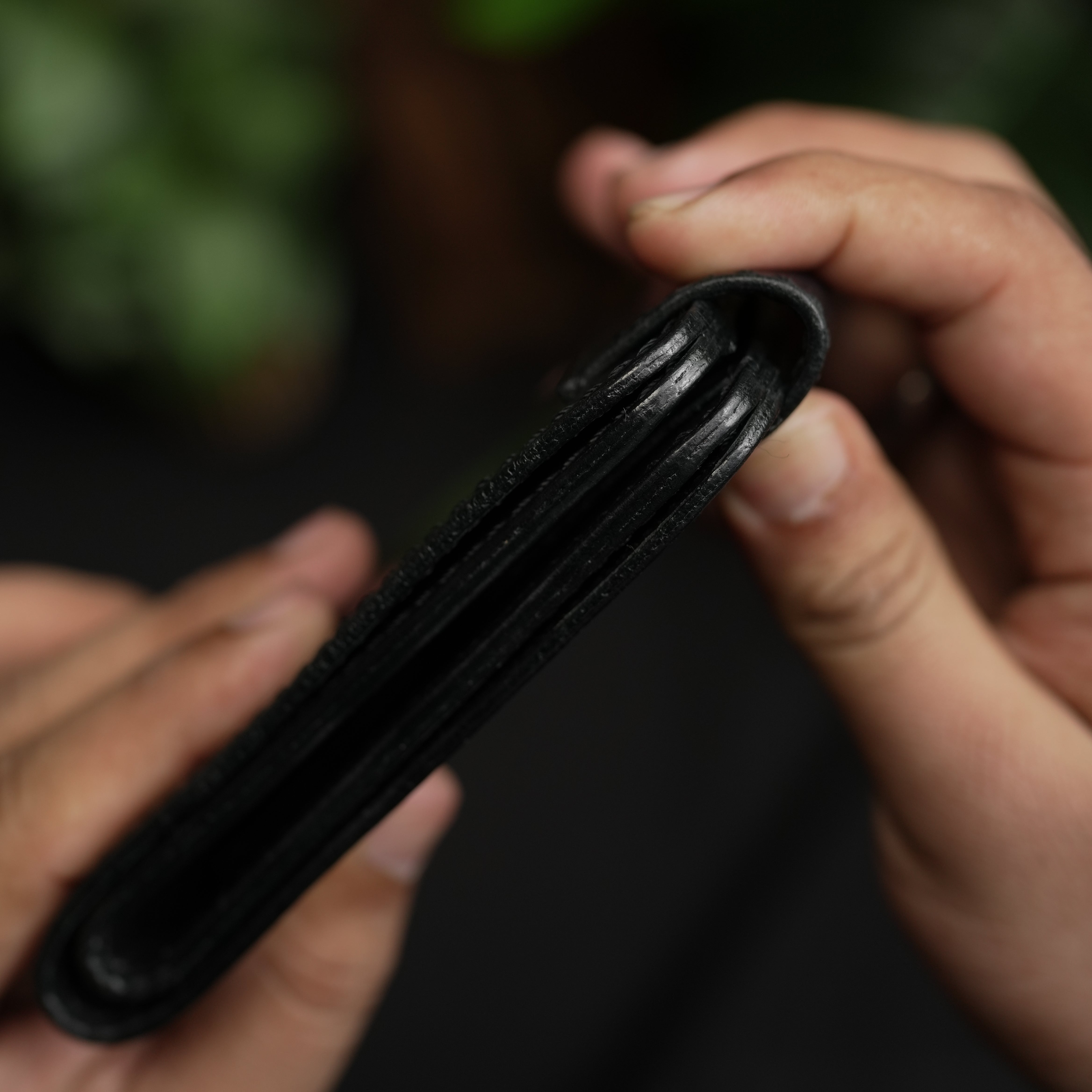 No.55 Pro claasic full optianl Leather wallet Full Black