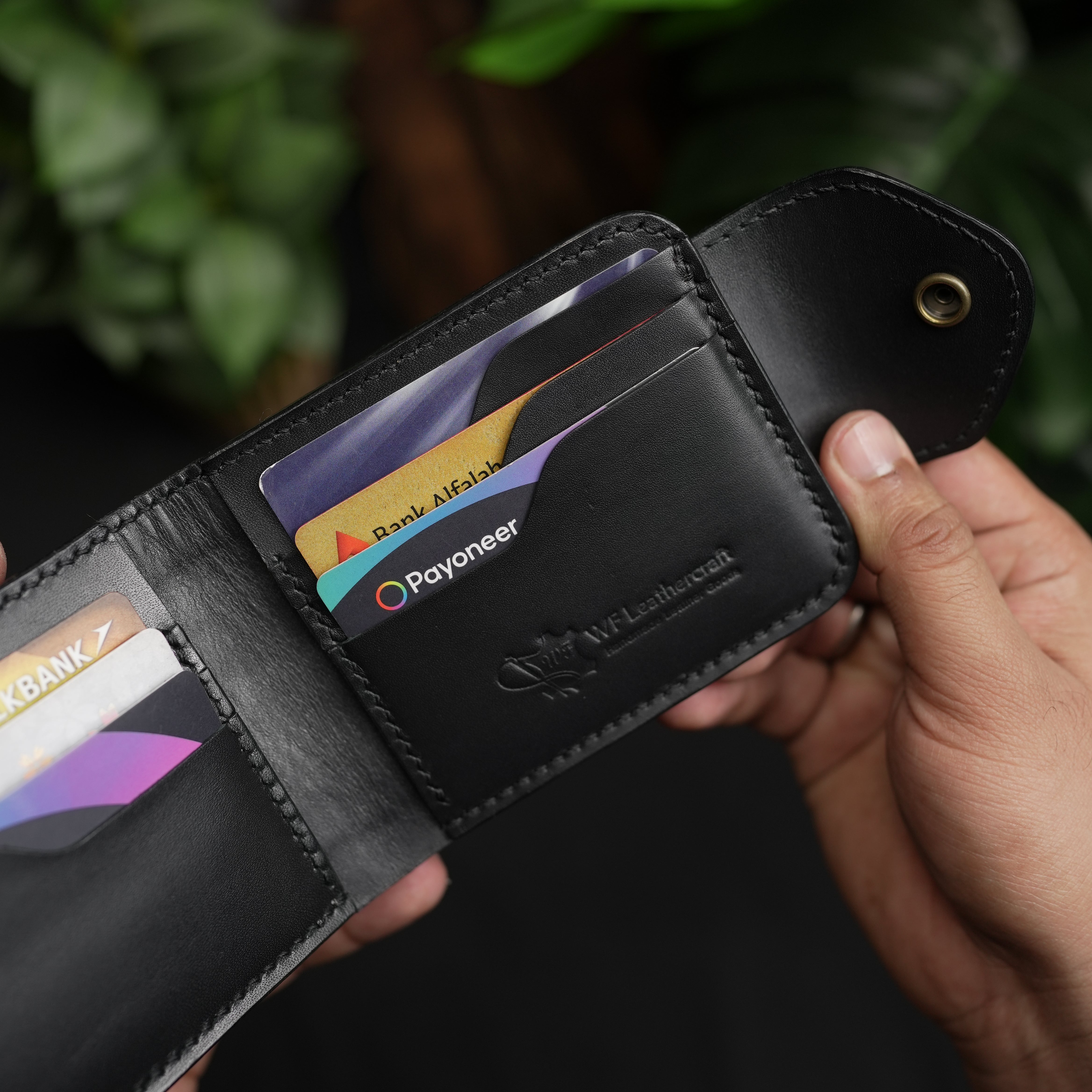 No.55 Pro claasic full optianl Leather wallet Full Black