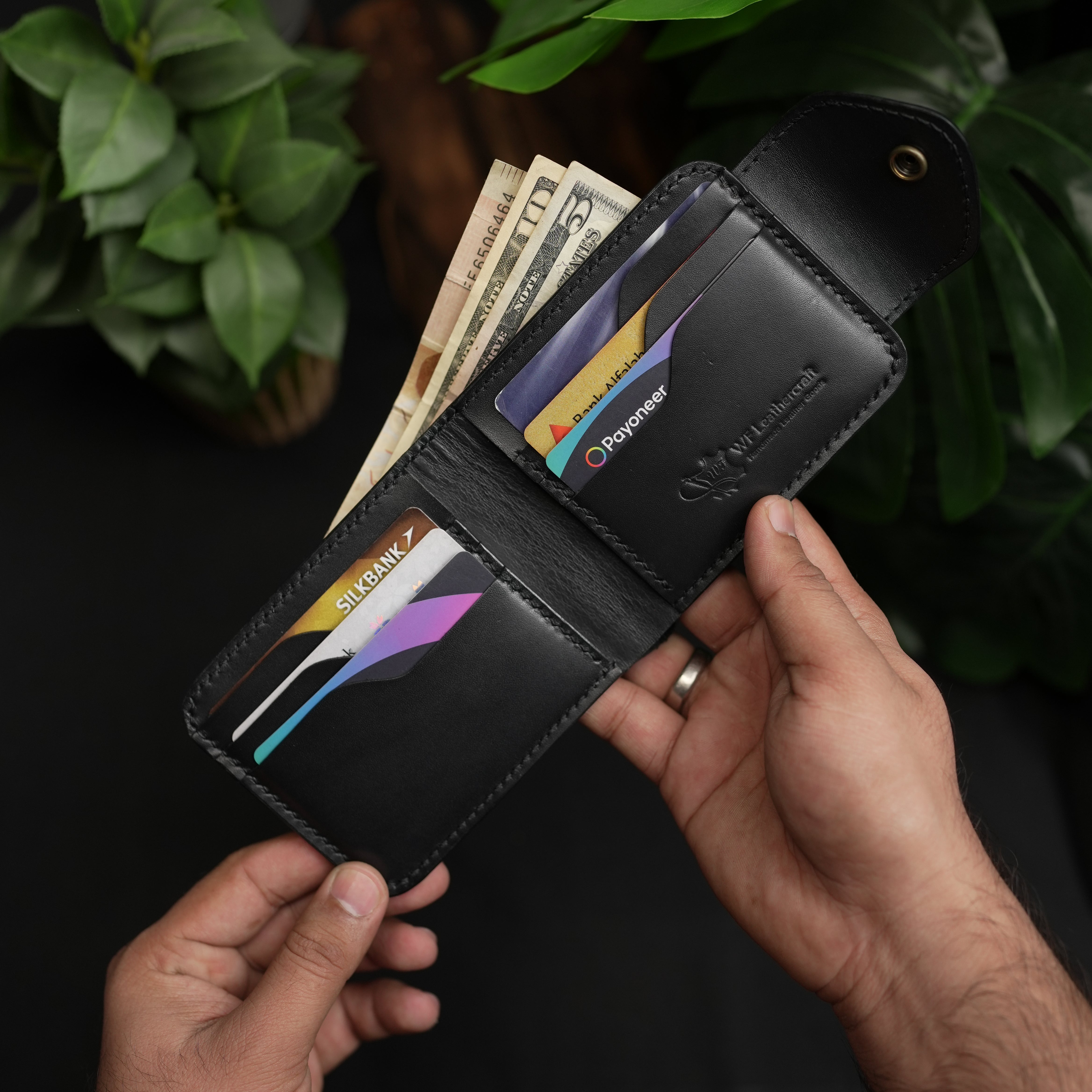 No.55 Pro claasic full optianl Leather wallet Full Black