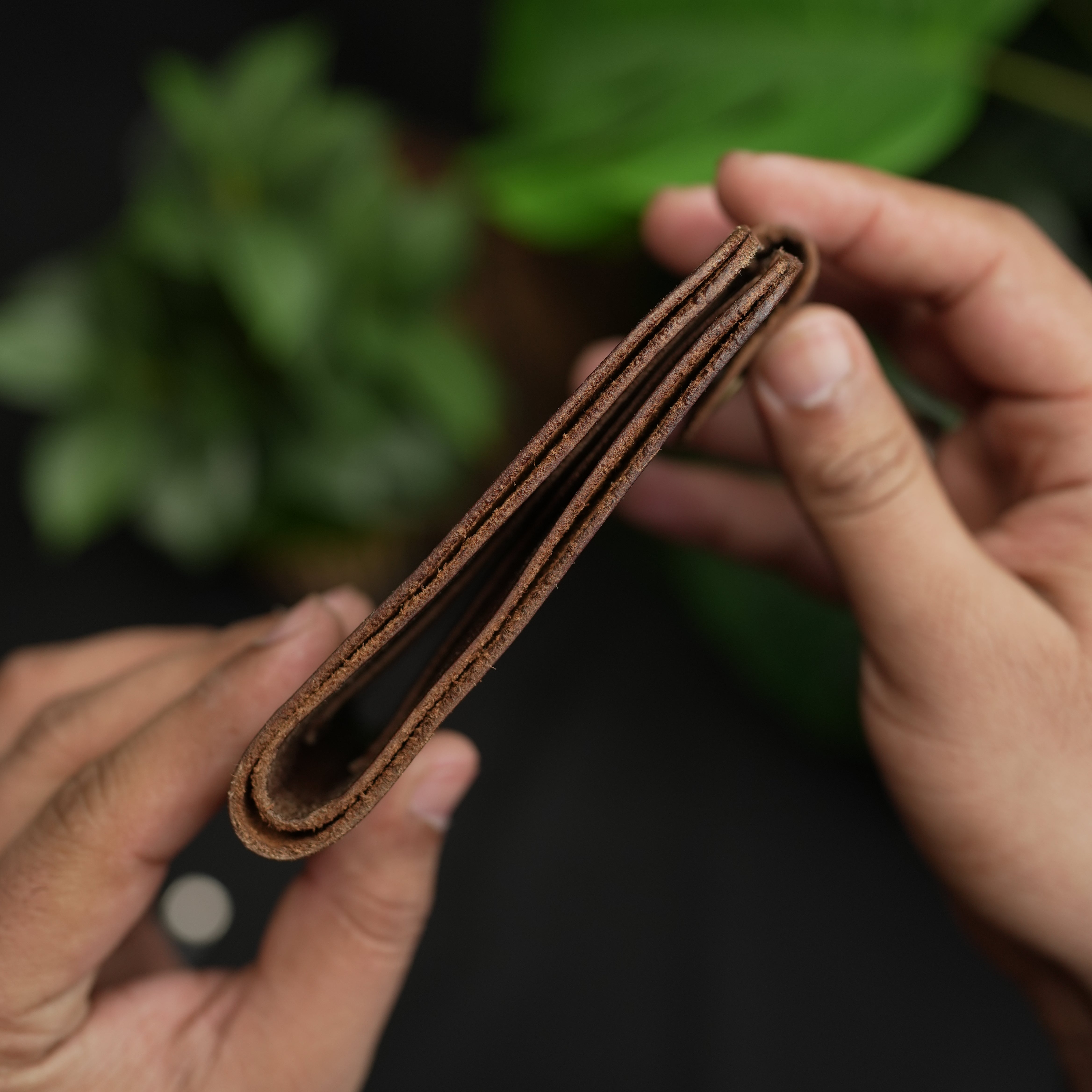 No.55 Bifold Wallet Natural Brown With Button