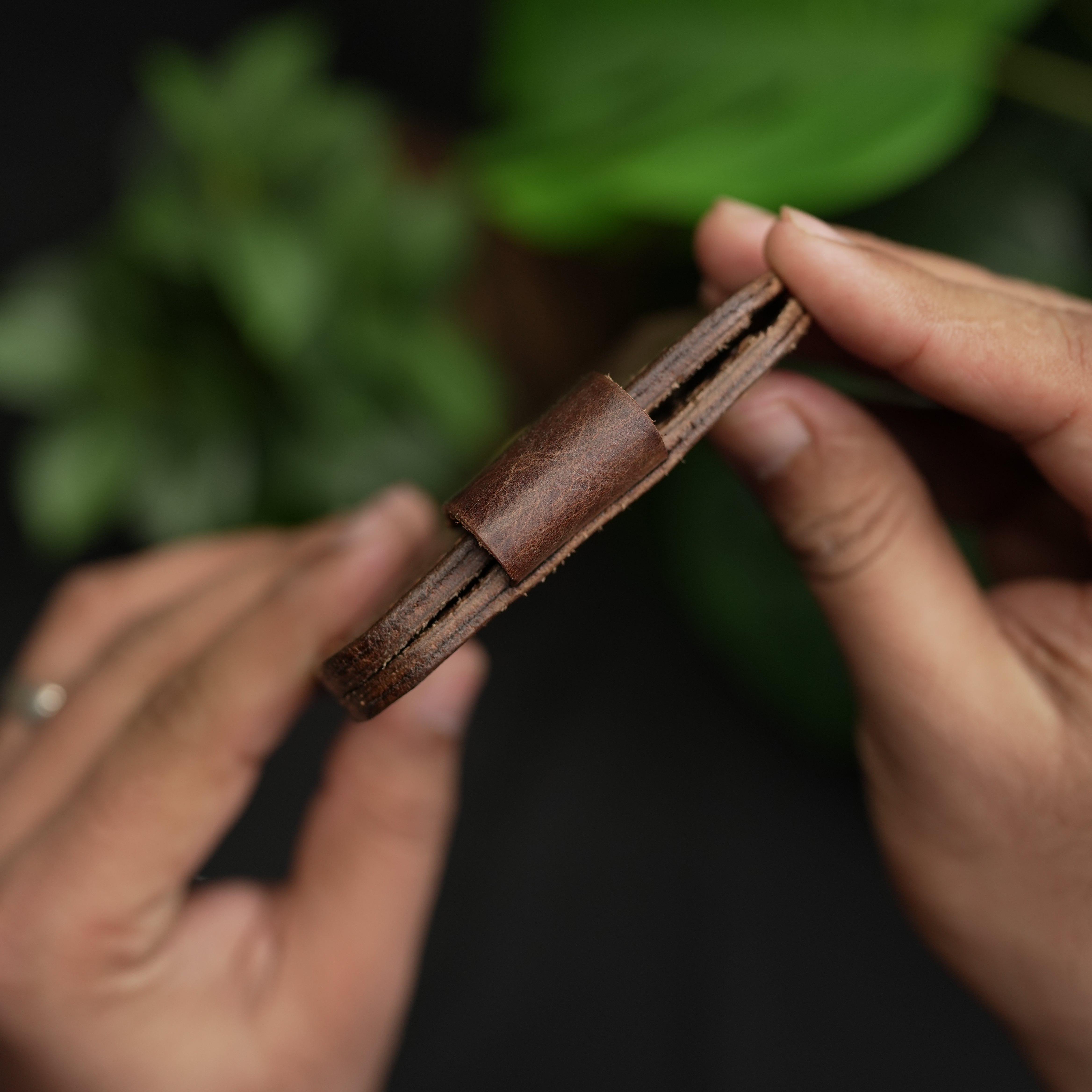 No.55 Bifold Wallet Natural Brown With Button