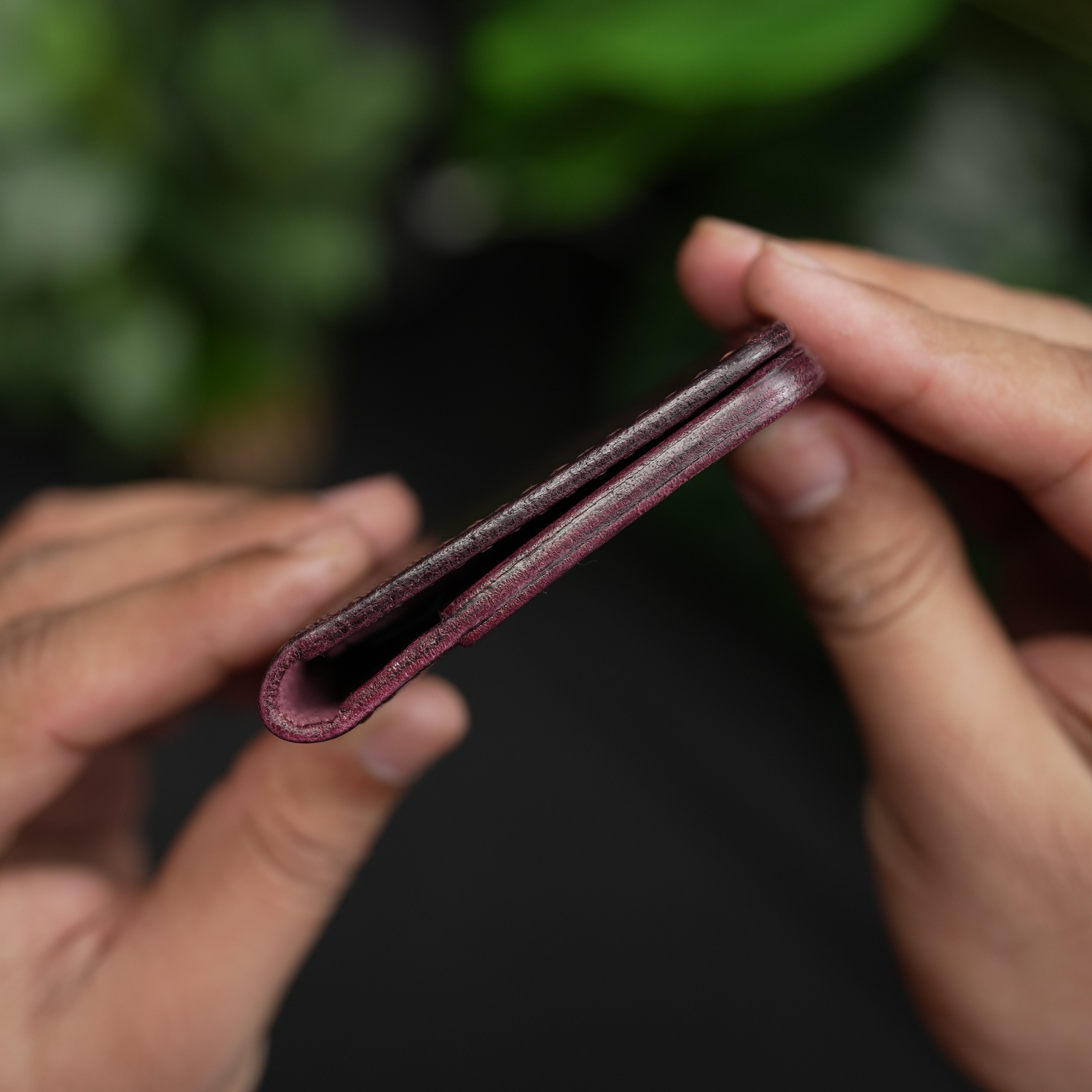 No. 120 Bifold Leather wallet burgnady