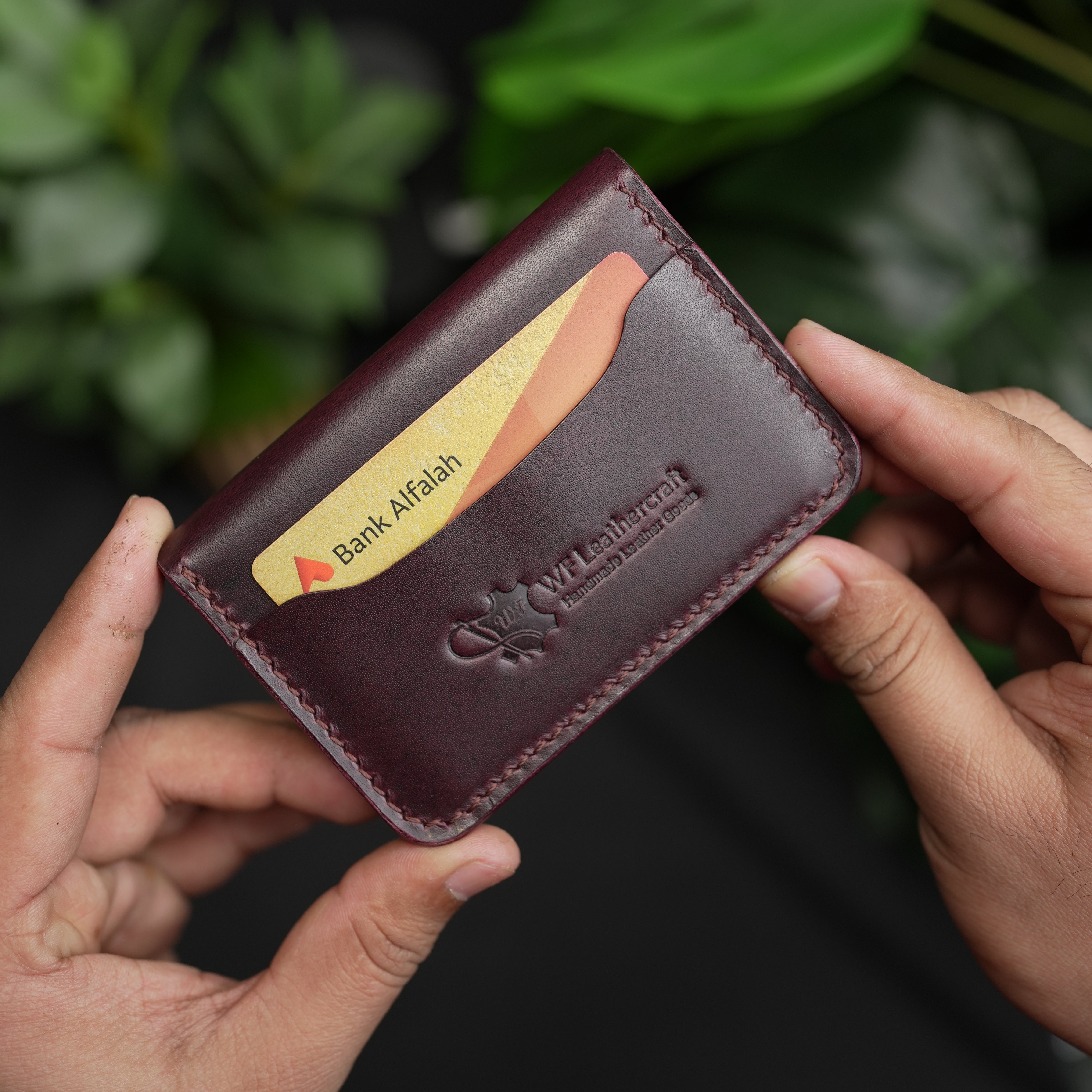 No. 120 Bifold Leather wallet burgnady