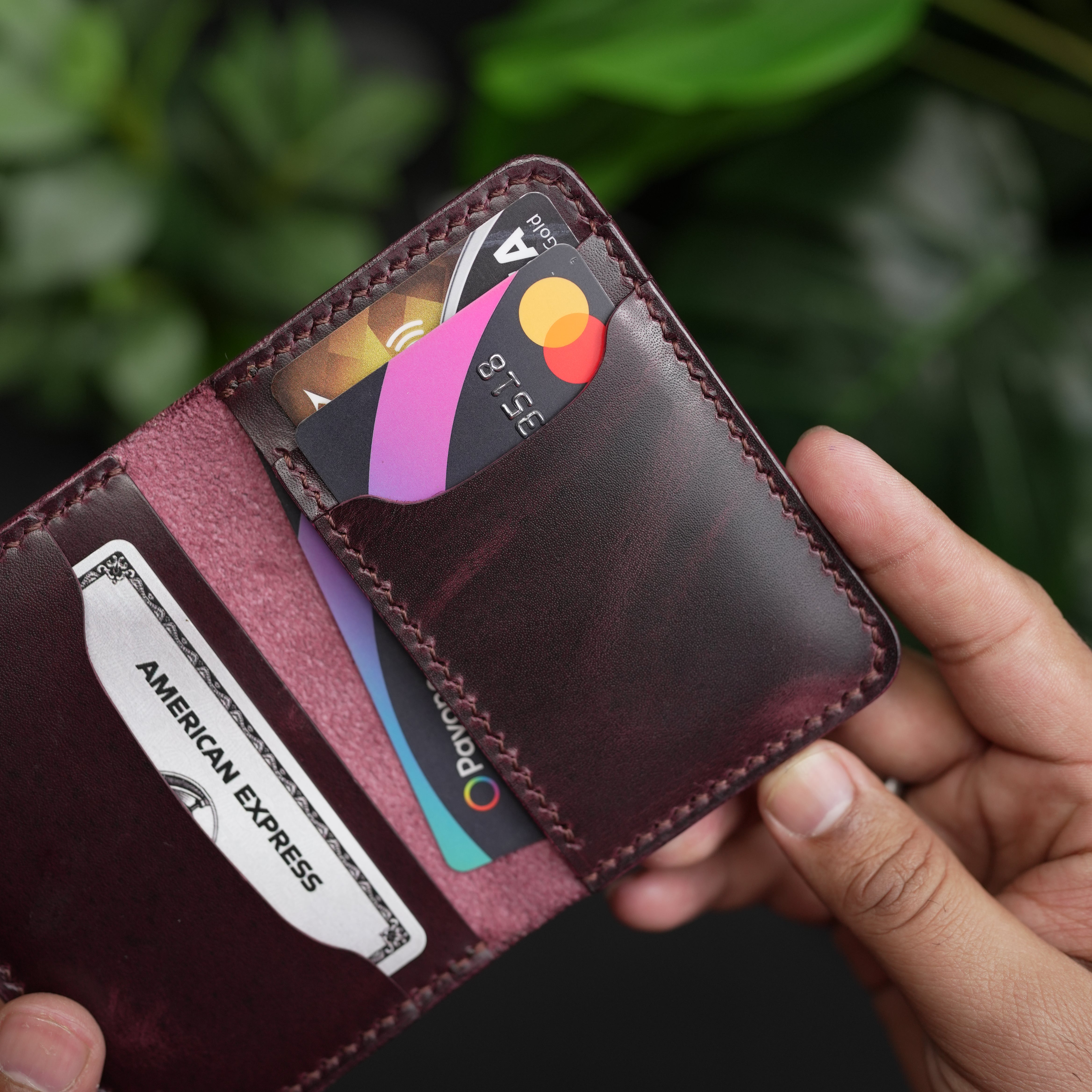 No. 120 Bifold Leather wallet burgnady