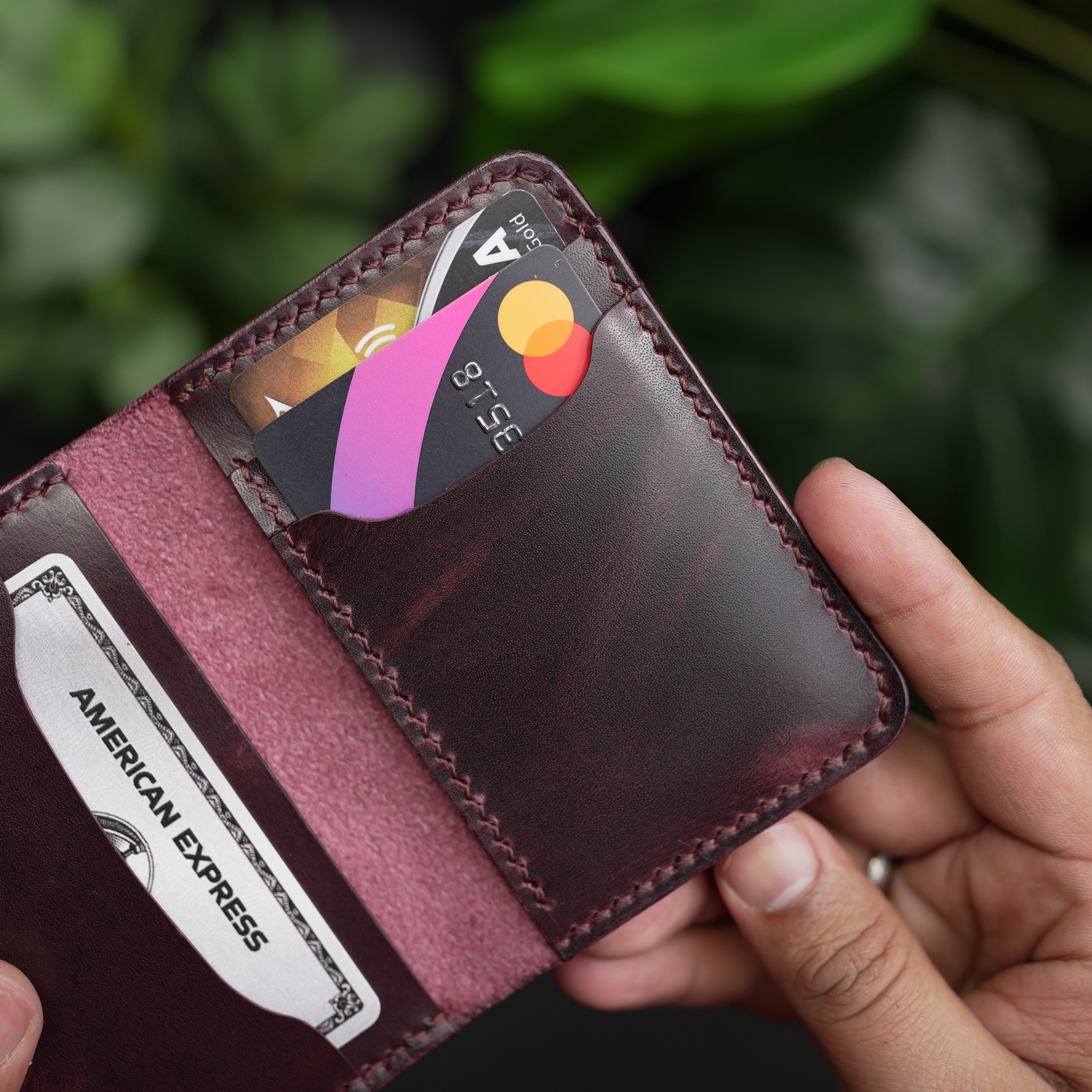 No. 120 Bifold Leather wallet burgnady