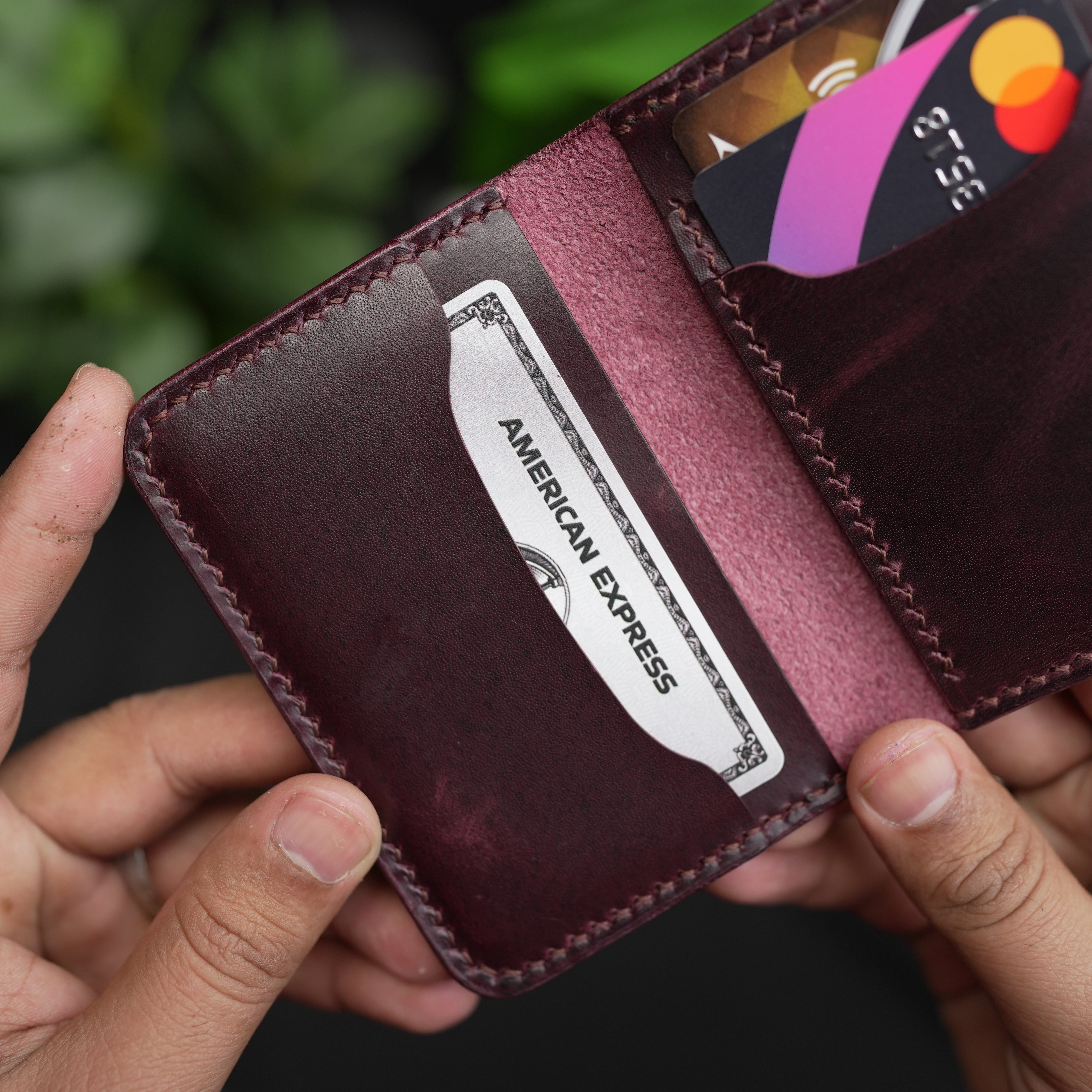 No. 120 Bifold Leather wallet burgnady