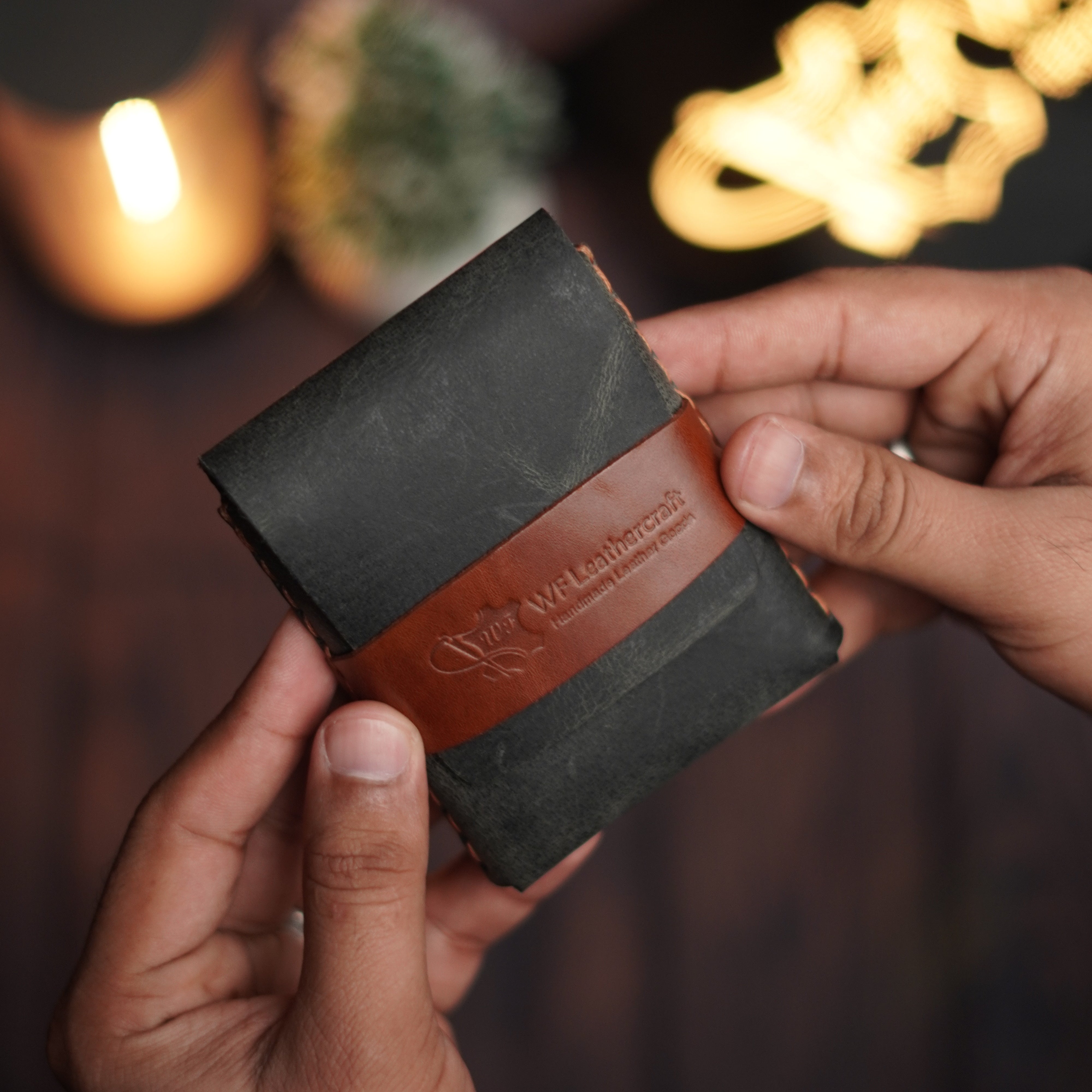 No. 101 All in one Card wallet charcole Black with Brown color