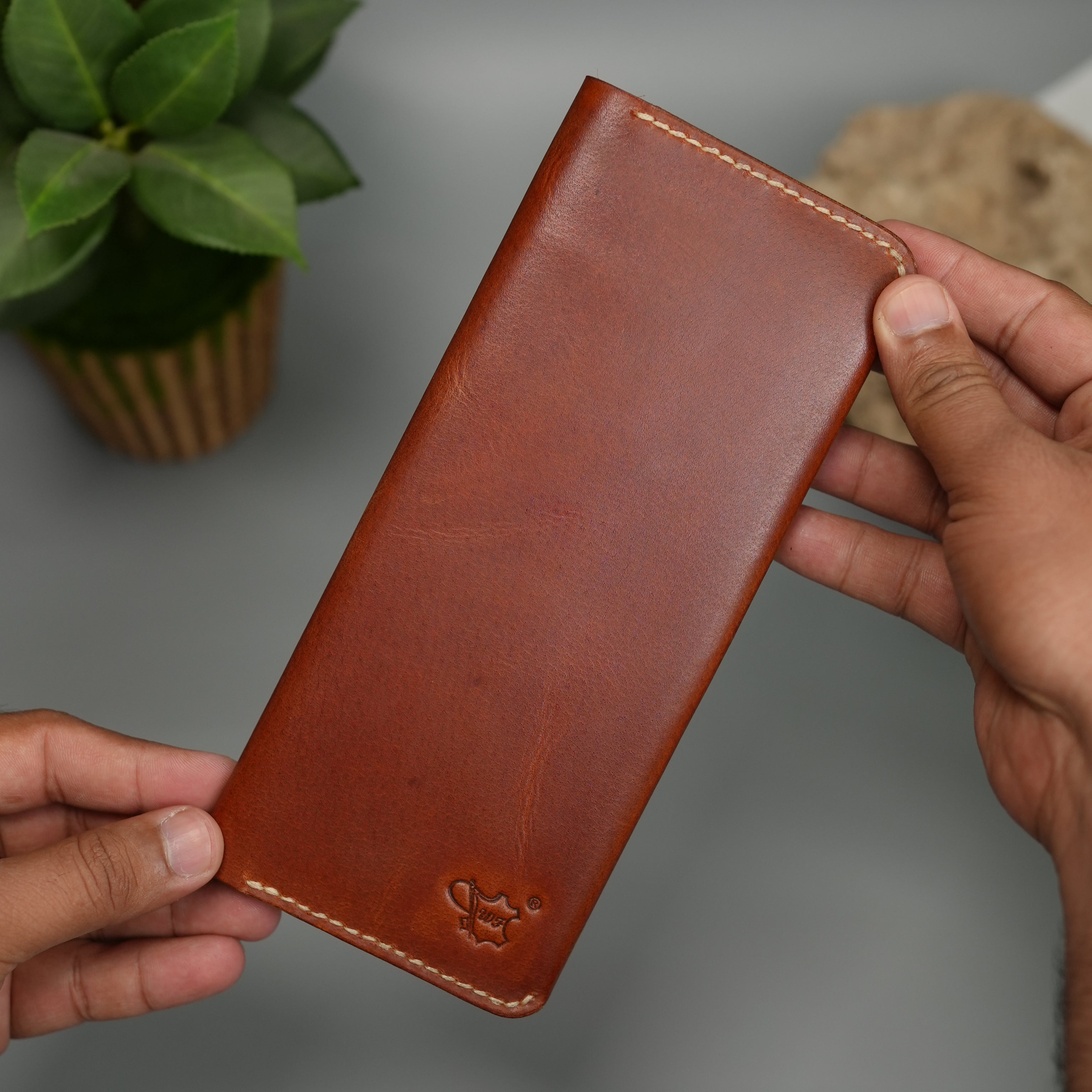 No. 111 Bifold Long leather wallet Brithish Tan Color
