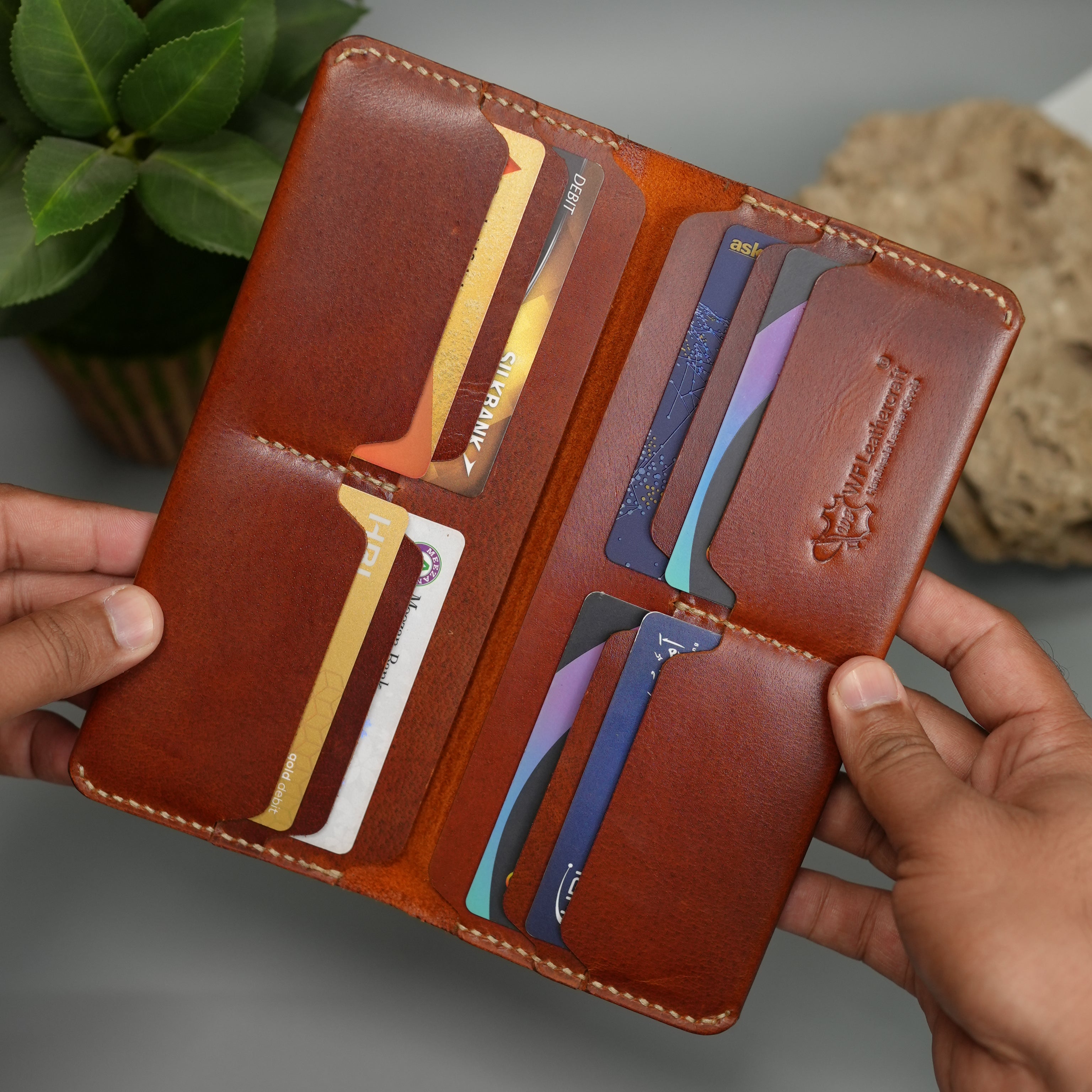 No. 111 Bifold Long leather wallet Brithish Tan Color