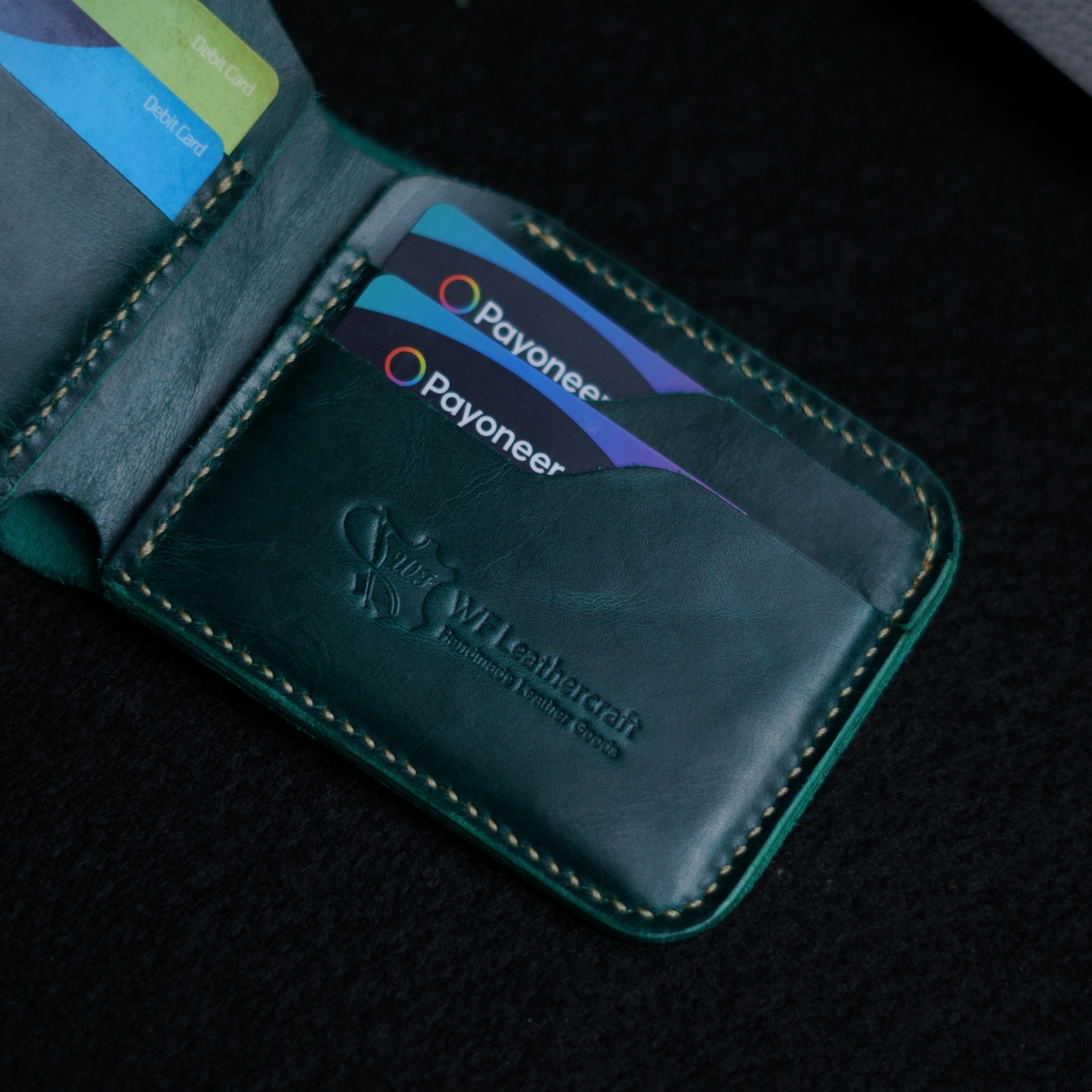 No.55-V2 Classic Bifold Wallet ( Green Color )