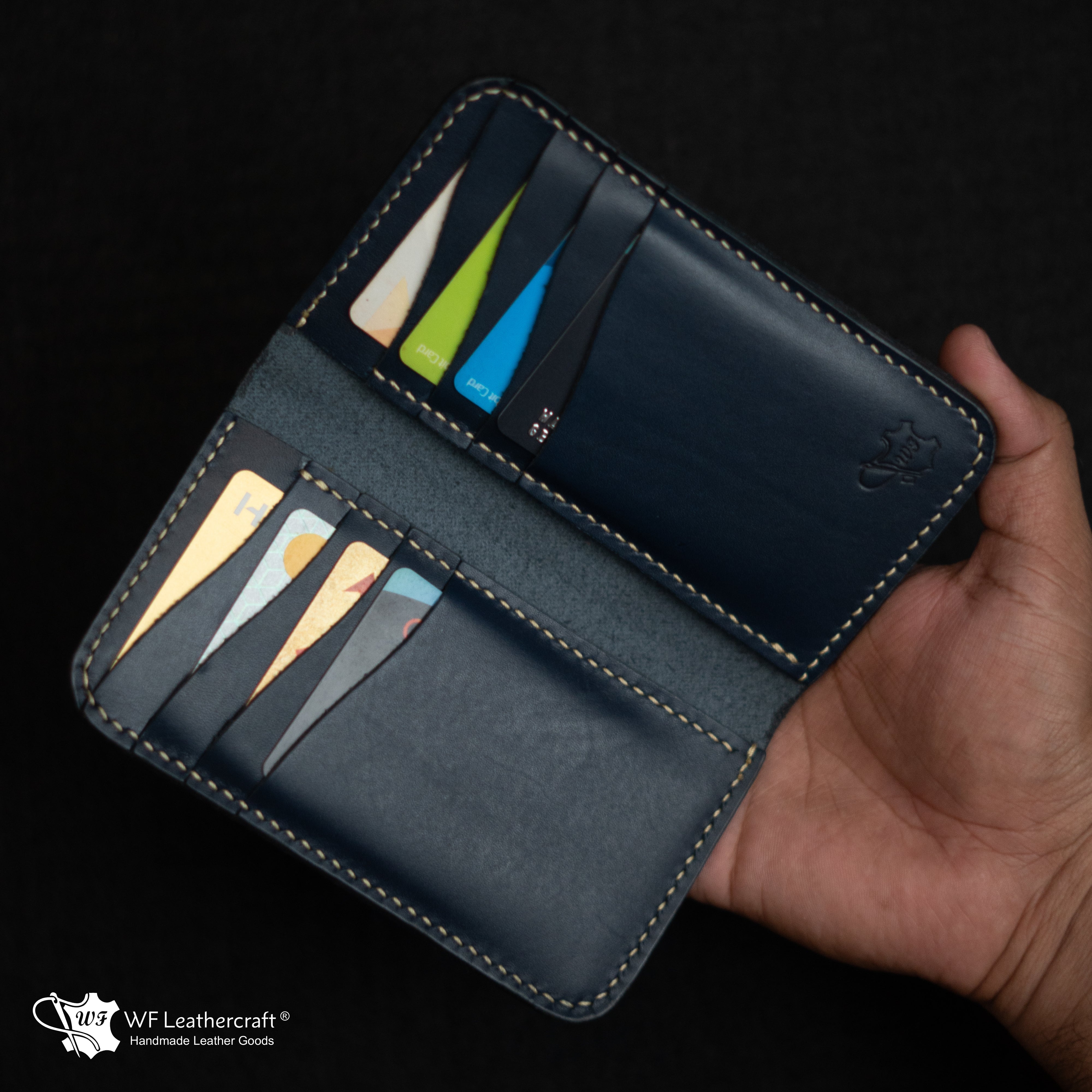 No. 101 bifold mini long wallet (Blue color )