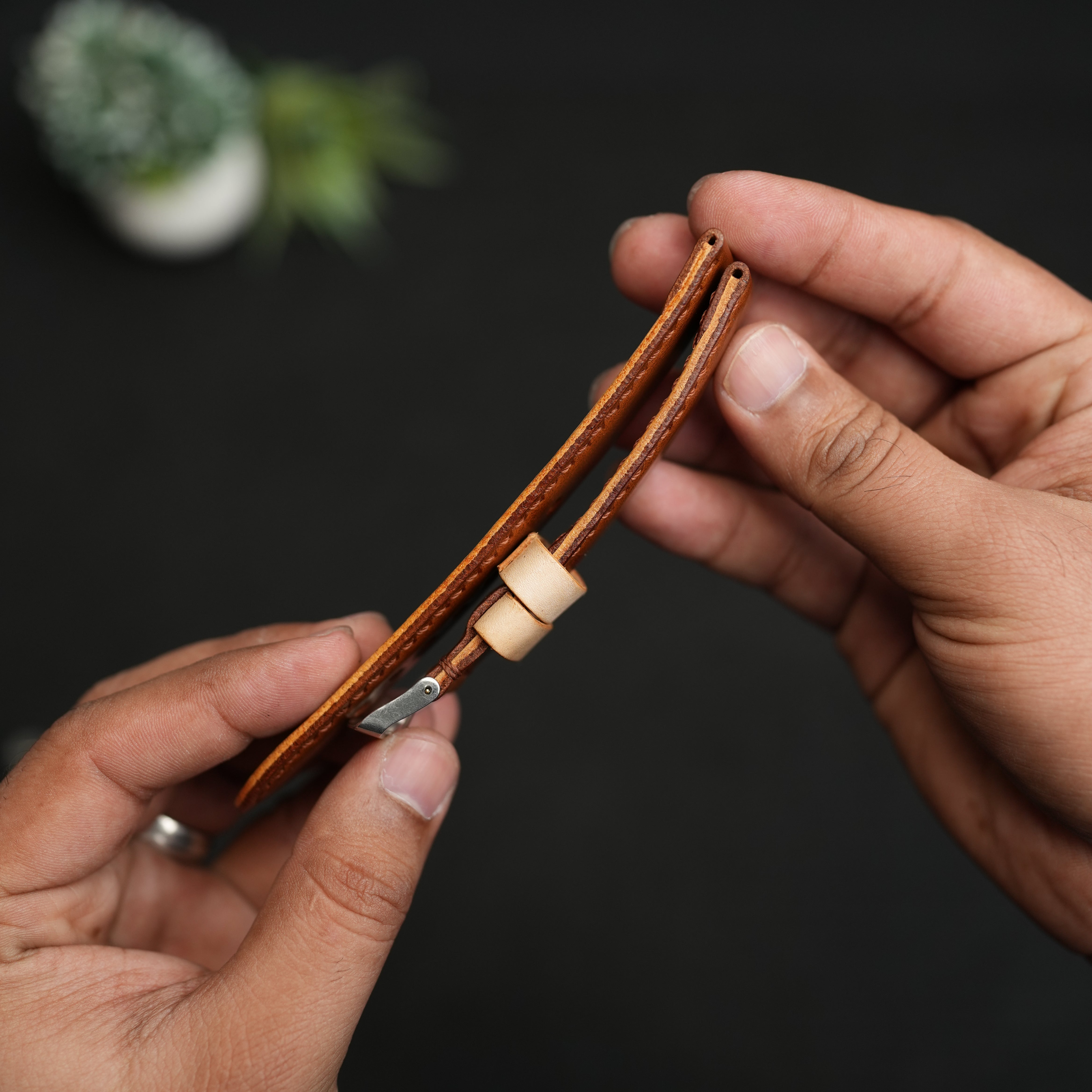 LEATHER WATCH STRAPS TAN COLOR FULLY PADDED